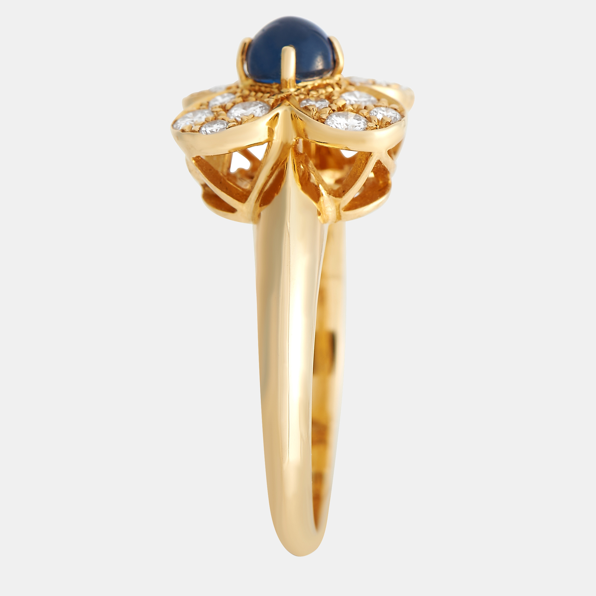 

Van Cleef Arpels Trefle 18K Yellow Gold Diamond and Sapphire Ring