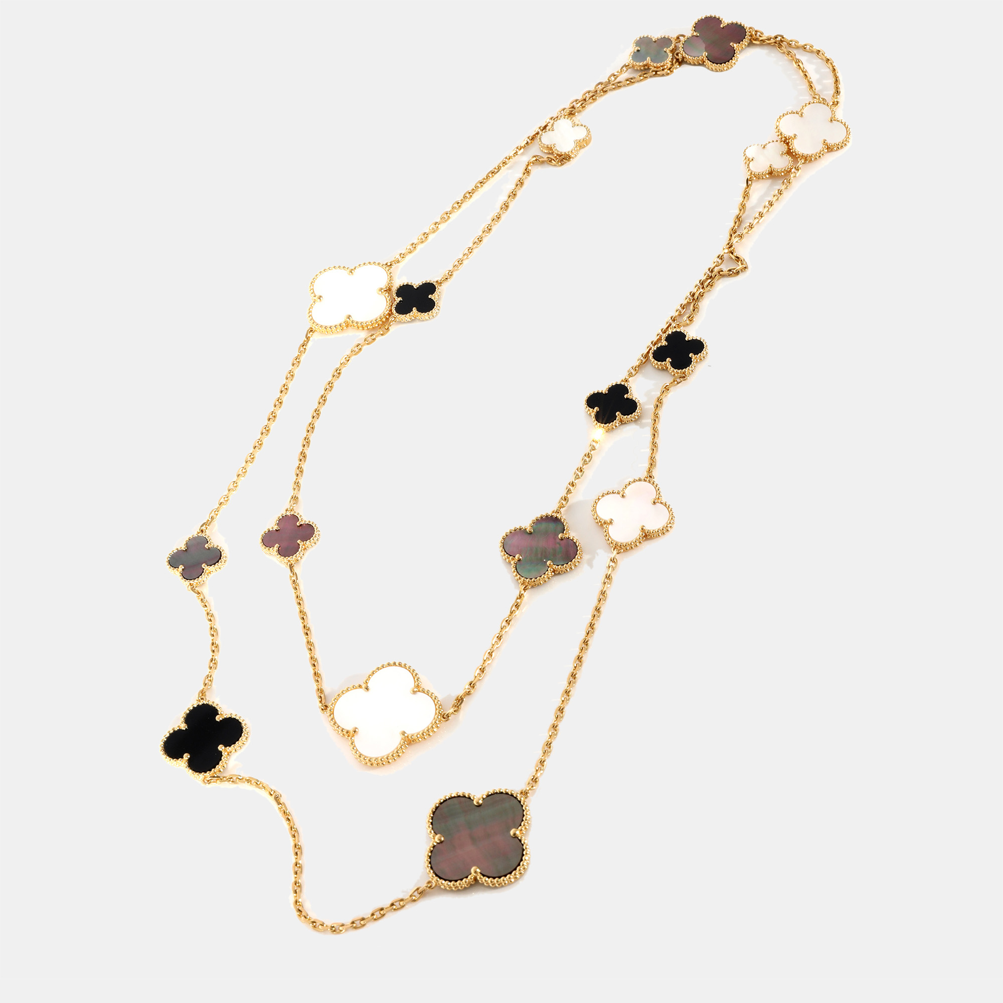 

Van Cleef & Arpels Magic Alhambra Mother of Pearl Necklace in 18K Yellow Gold