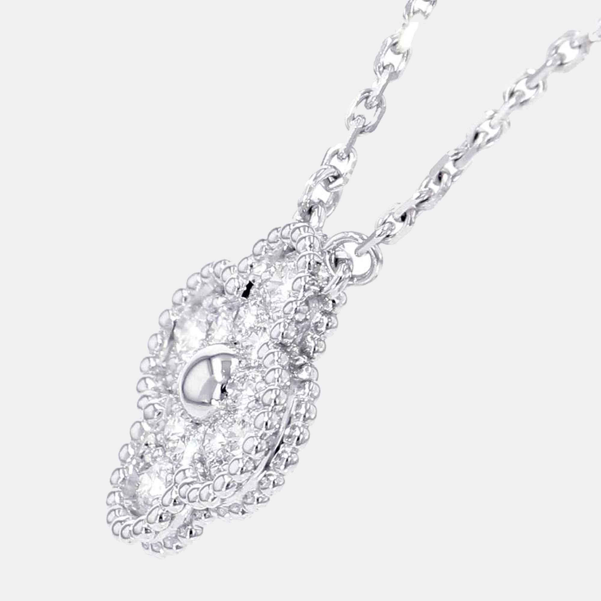 

Van Cleef & Arpels 18K Vintage Alhambra 18K White Gold Diamond Necklace