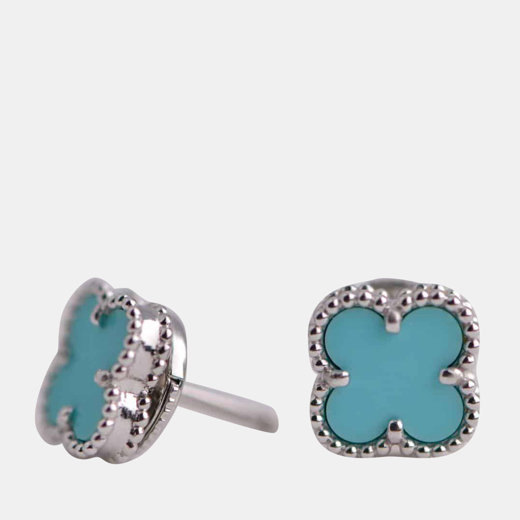 

Van Cleef & Arpels Sweet Alhambra Turquoise 18K White Gold Earstuds