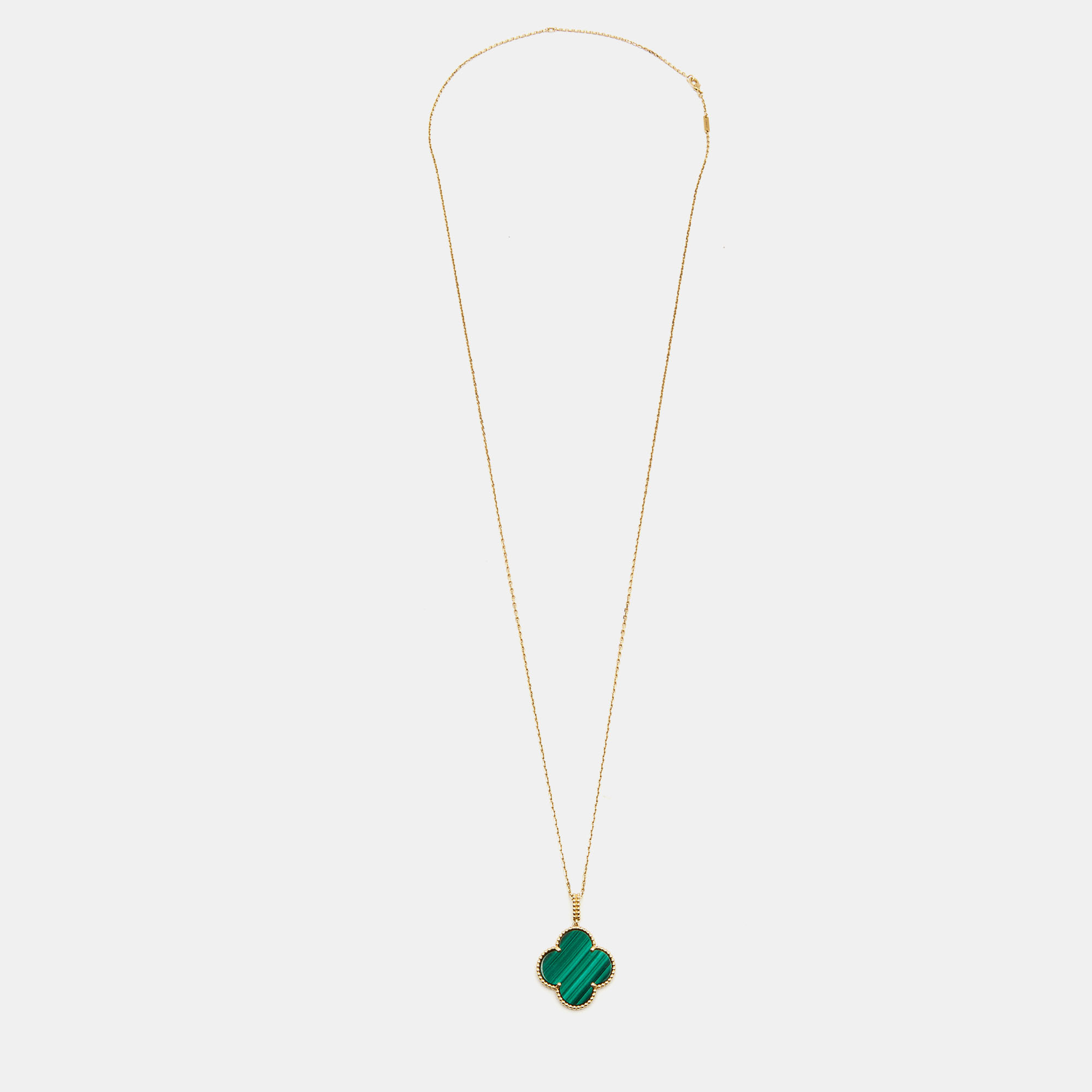 

Van Cleef & Arpels Magic Alhambra Malachite 18k Yellow Gold Pendant Necklace