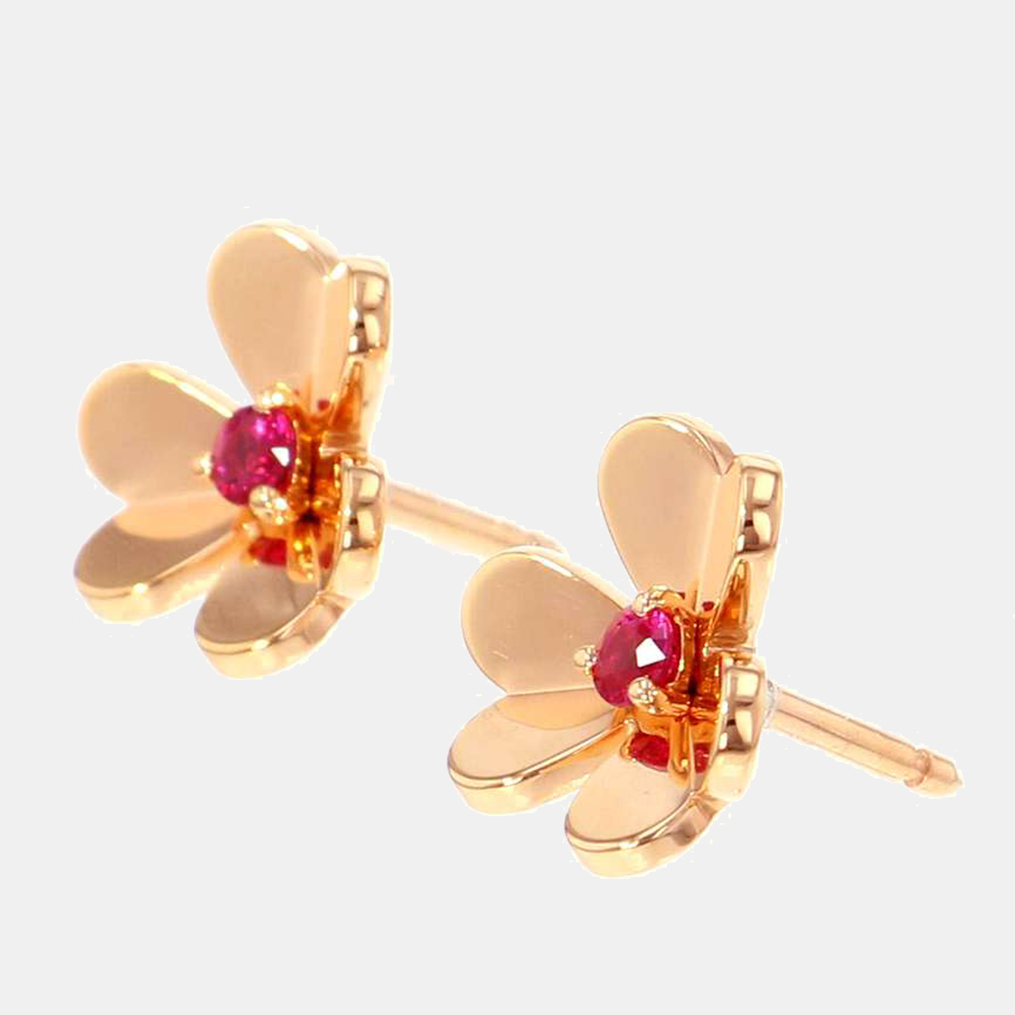 

Van Cleef & Arpels Frivole Mini 18K Rose Gold Ruby Earrings