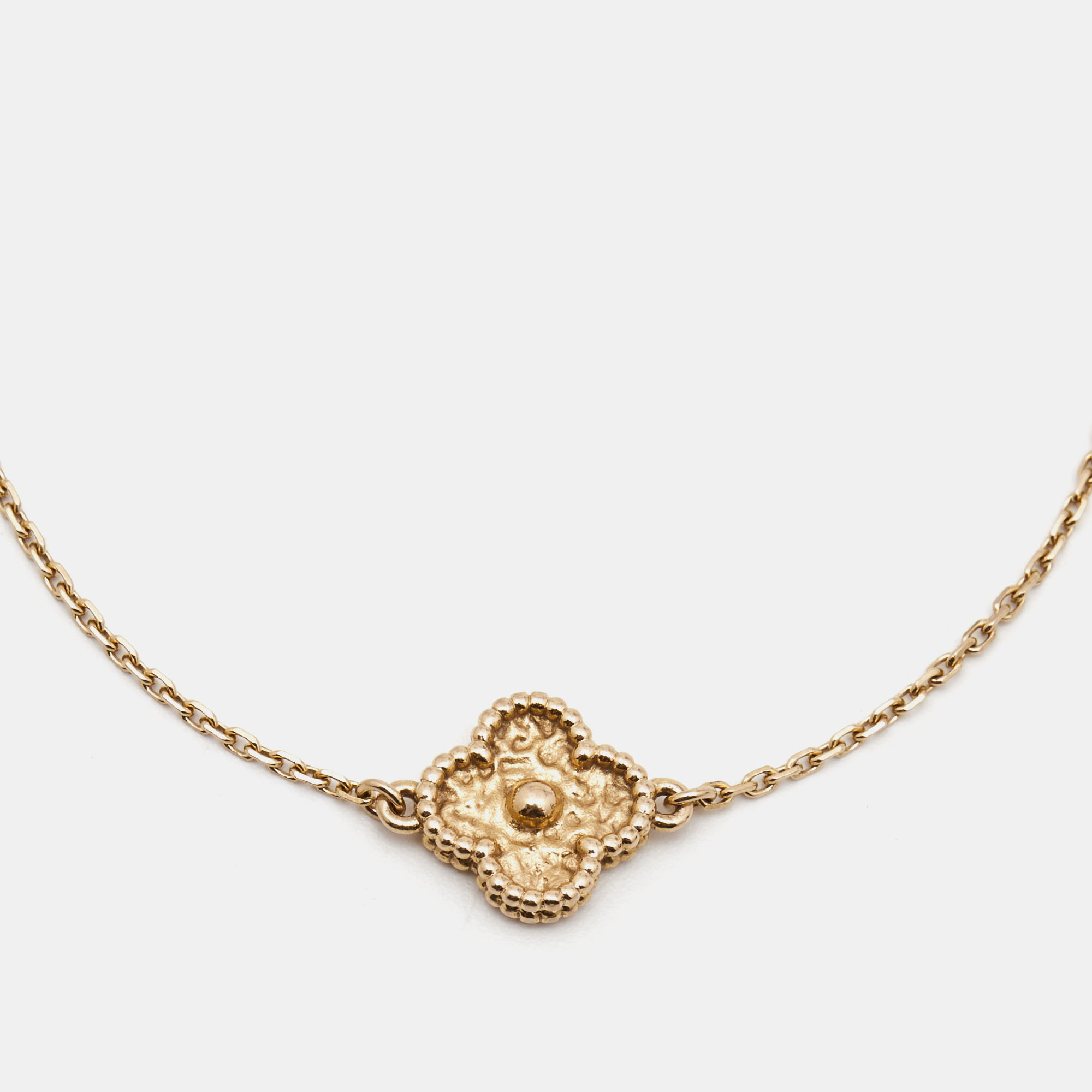 

Van Cleef & Arpels Sweet Alhambra Textured 18k Rose Gold Bracelet