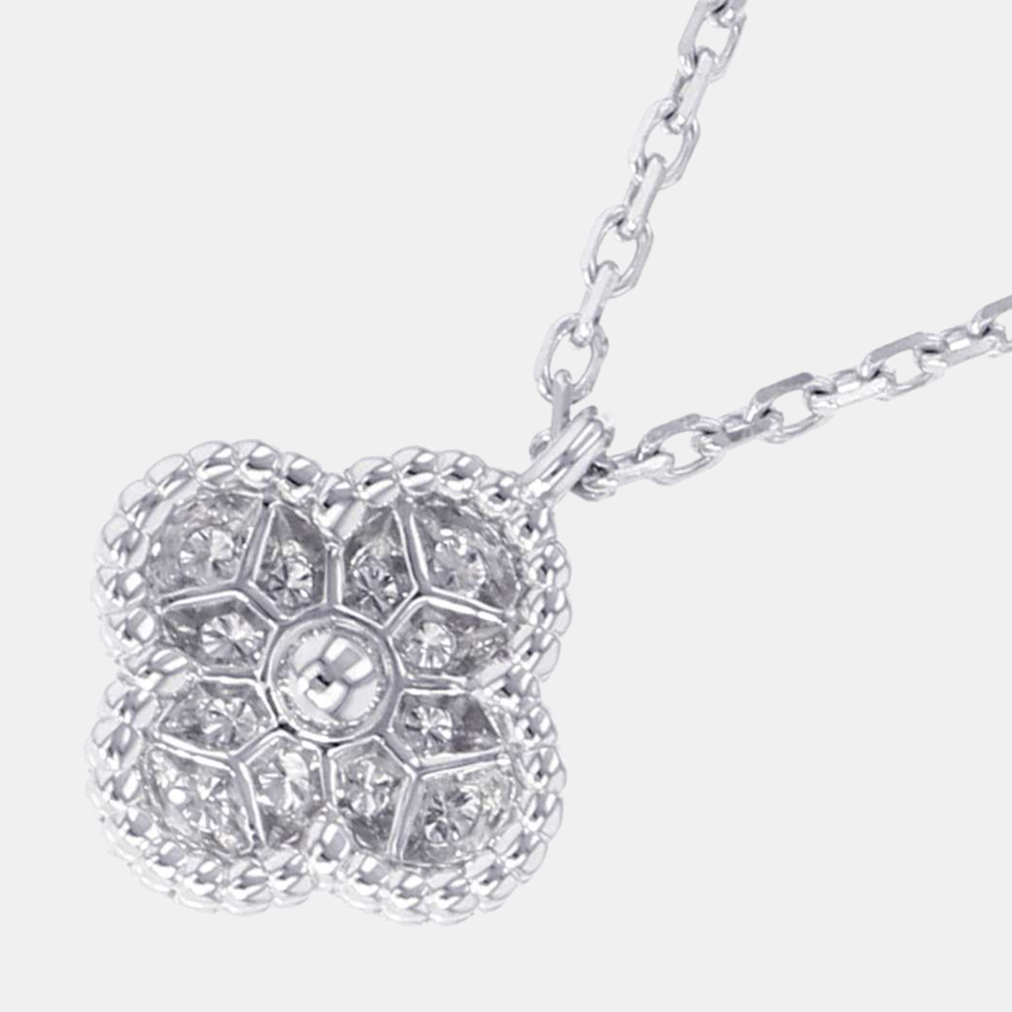 

Van Cleef & Arpels Sweet Alhambra 18K White Gold Diamond Necklace