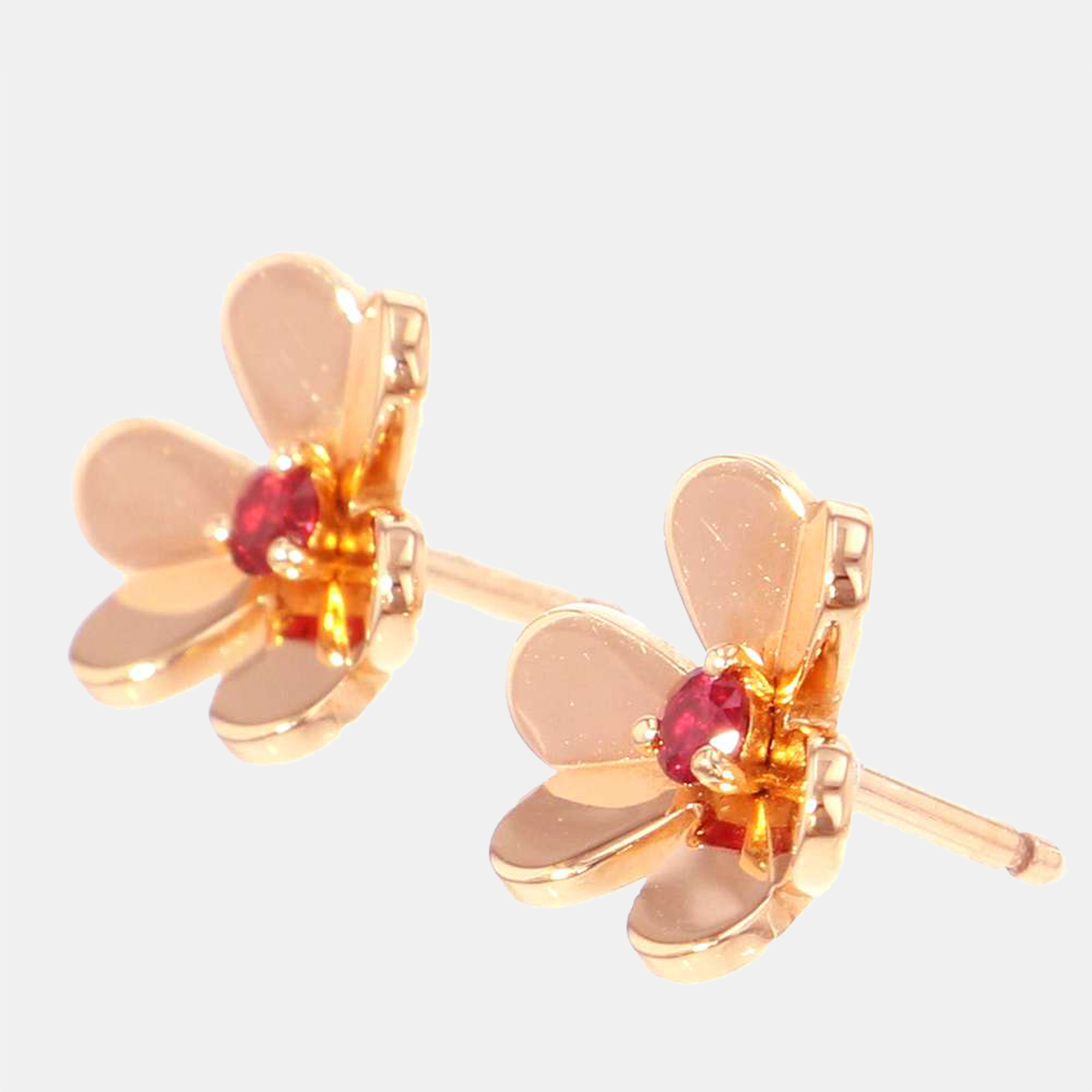 

Van Cleef & Arpels Frivole Mini 18K Rose Gold Ruby Earrings