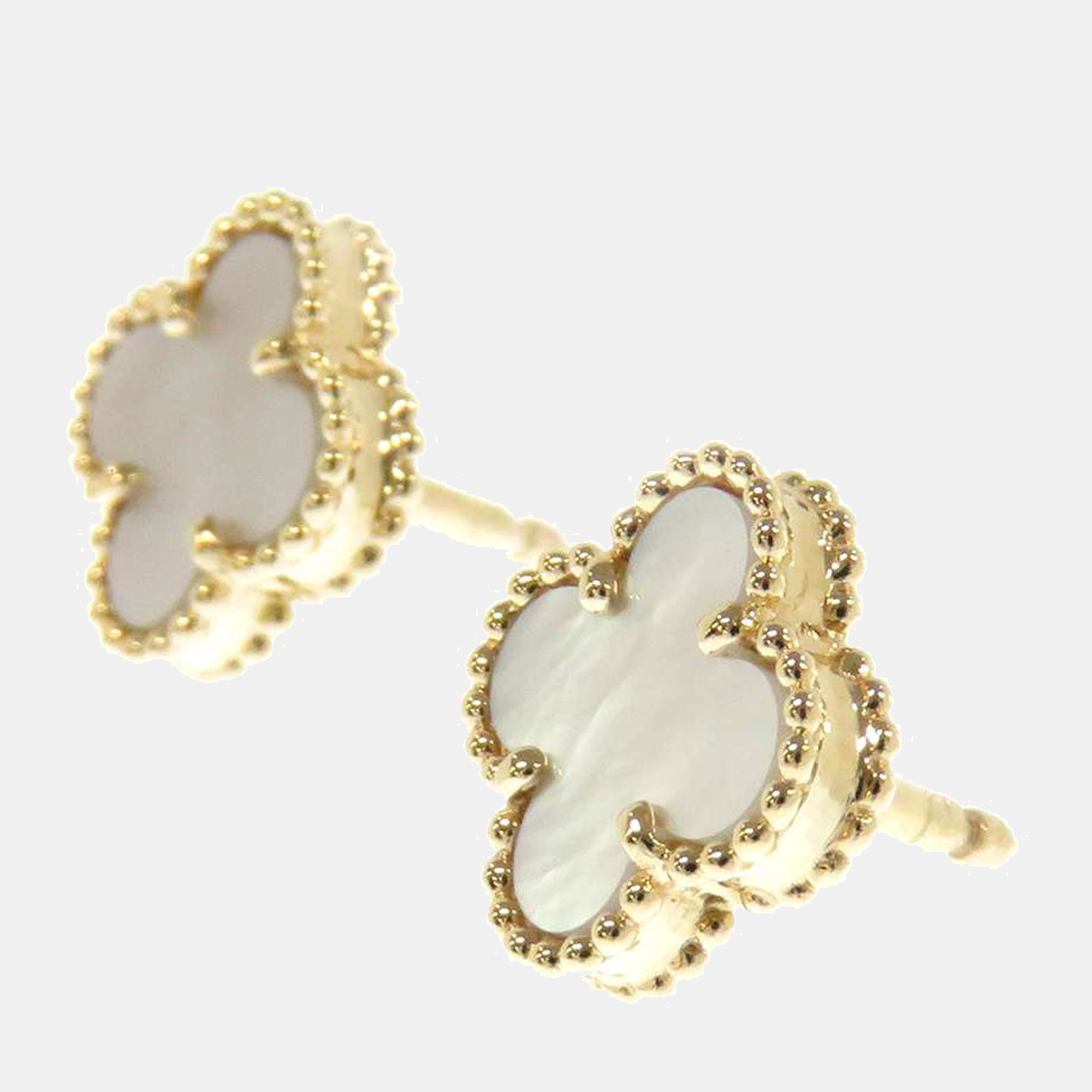 

Van Cleef & Arpels Sweet Alhambra 18K Yellow Gold Mother of Pearl Earrings