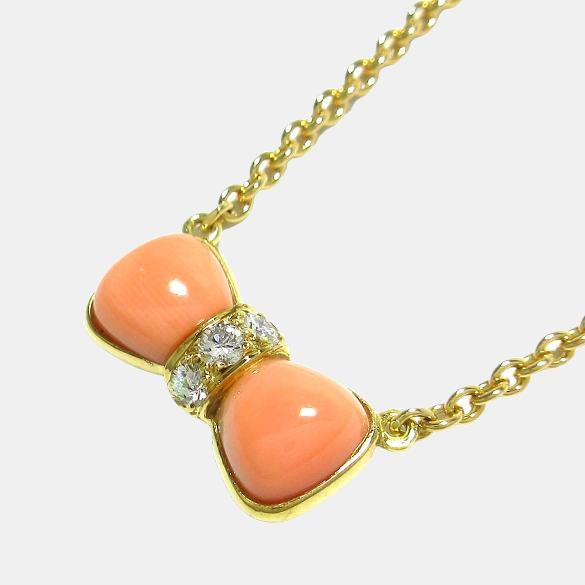 

Van Cleef & Arpels 18K Yellow Gold Diamond Coral Necklace