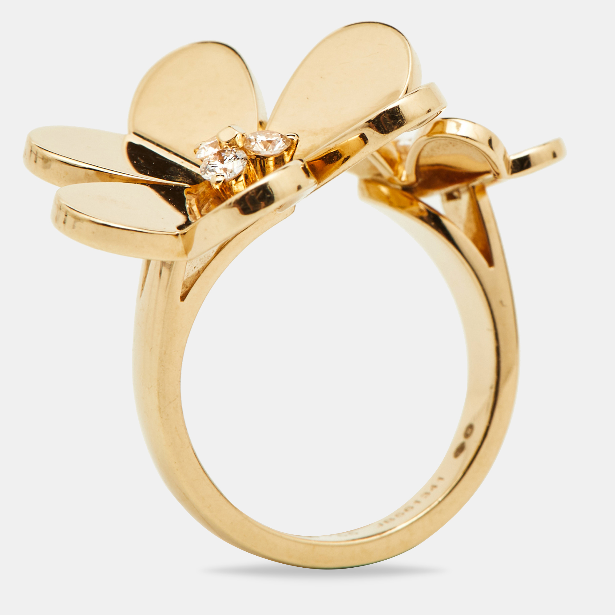 

Van Cleef & Arpels Frivole Between the Finger Diamond 18K Yellow Gold Ring Size