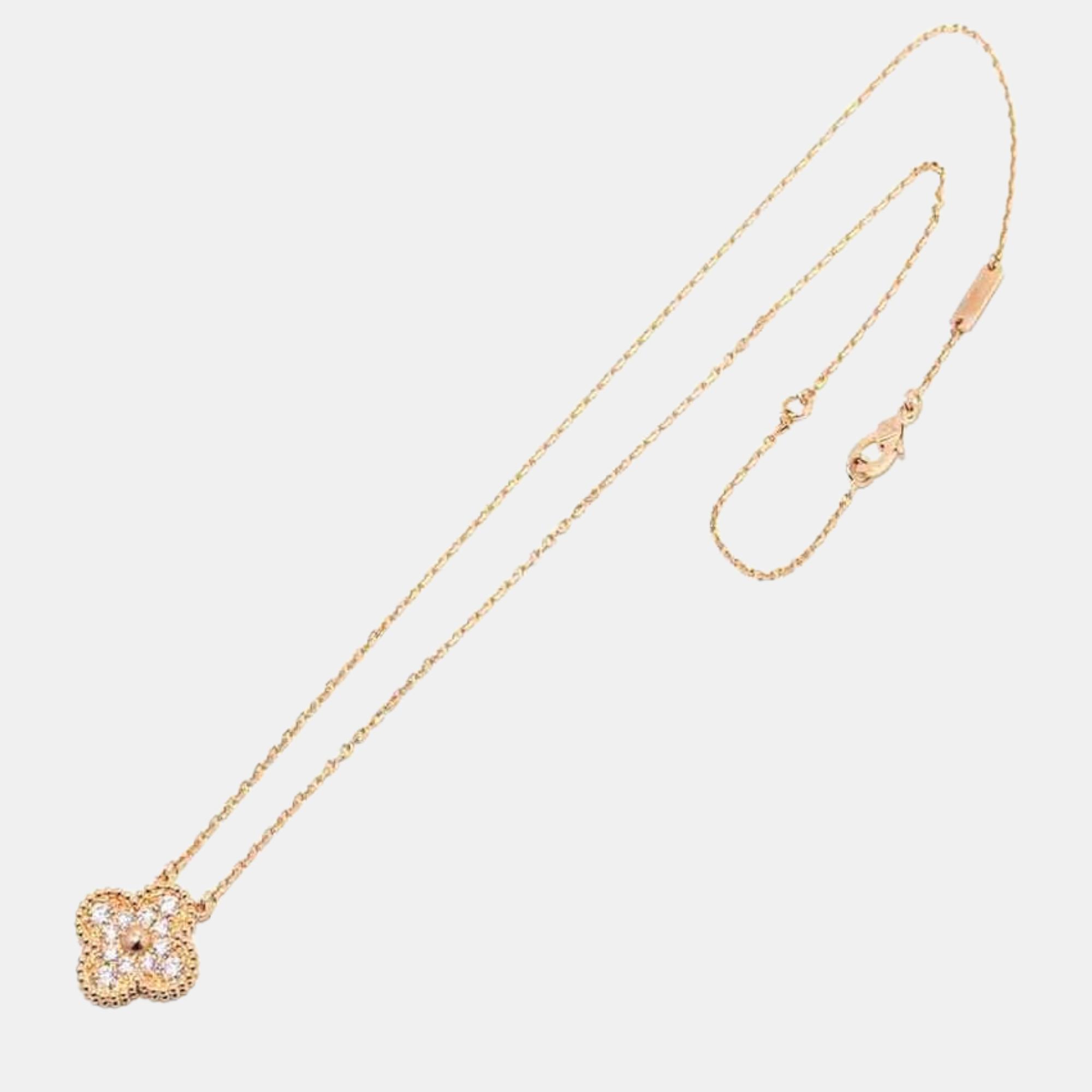 

Van Cleef & Arpels Vintage Alhambra 18K Rose Gold Diamond Necklace