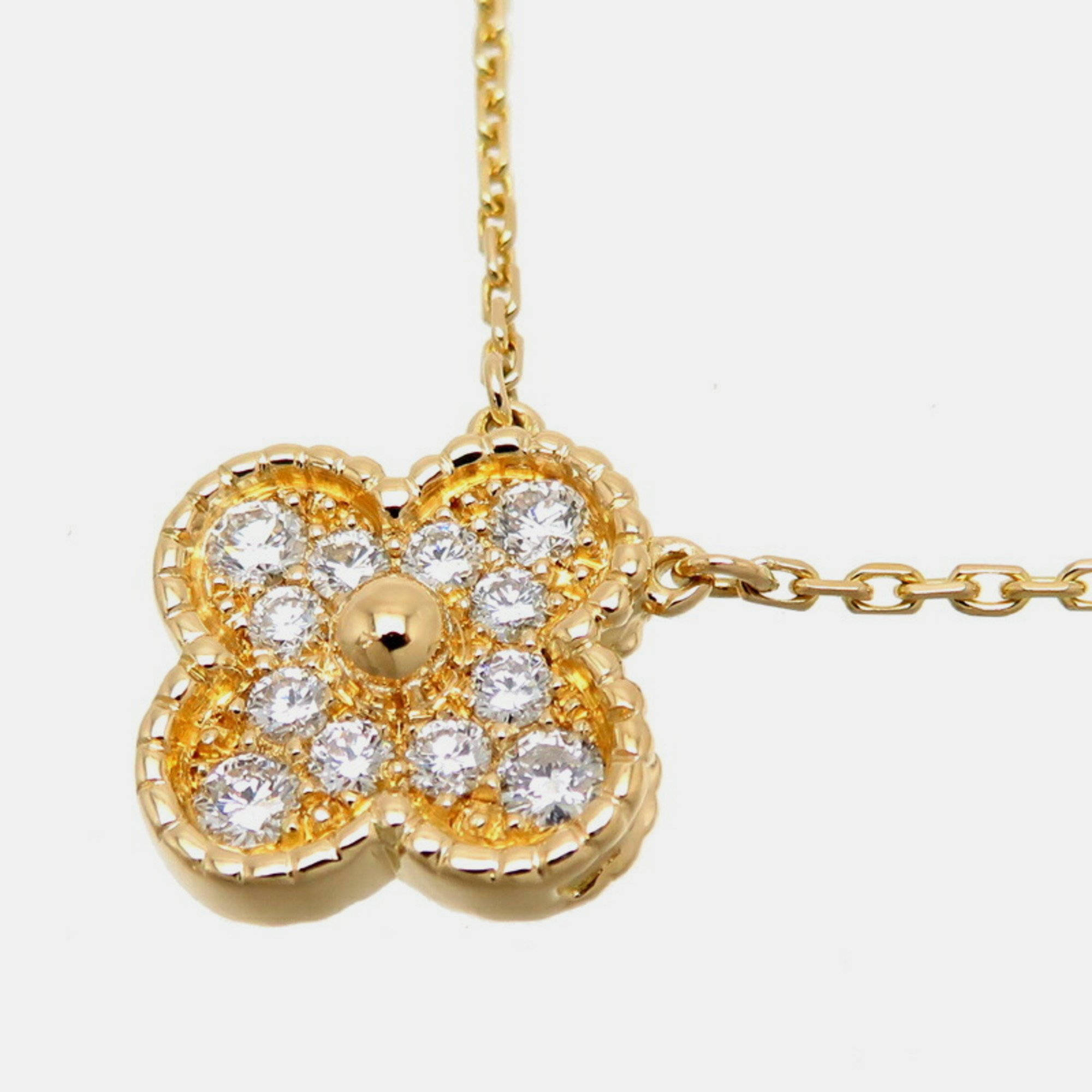 

Van Cleef & Arpels Vintage Alhambra 18K Yellow Gold Diamond Necklace