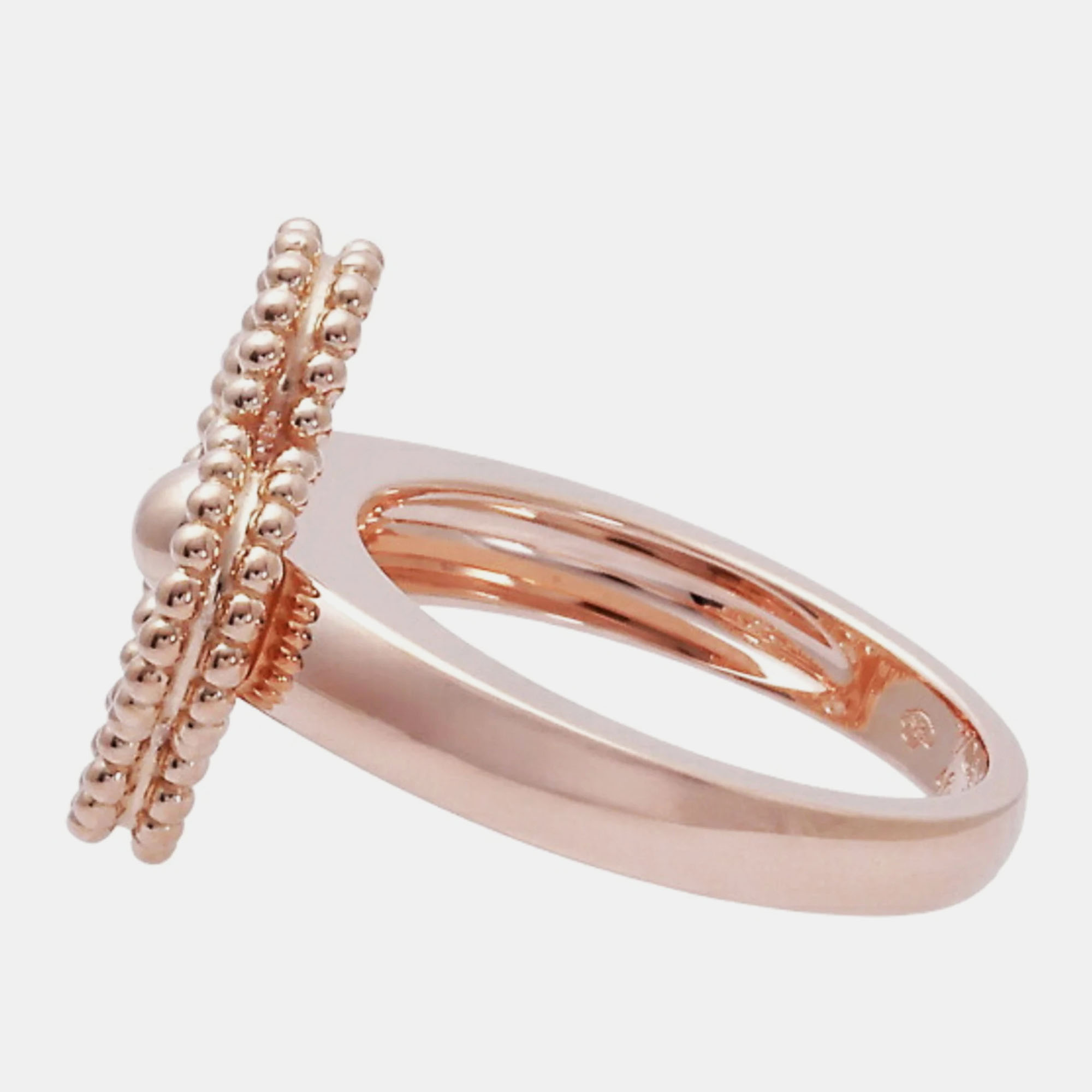 

Van Cleef & Arpels 18K Rose Gold and Diamond Vintage Alhambra Band Ring EU 52