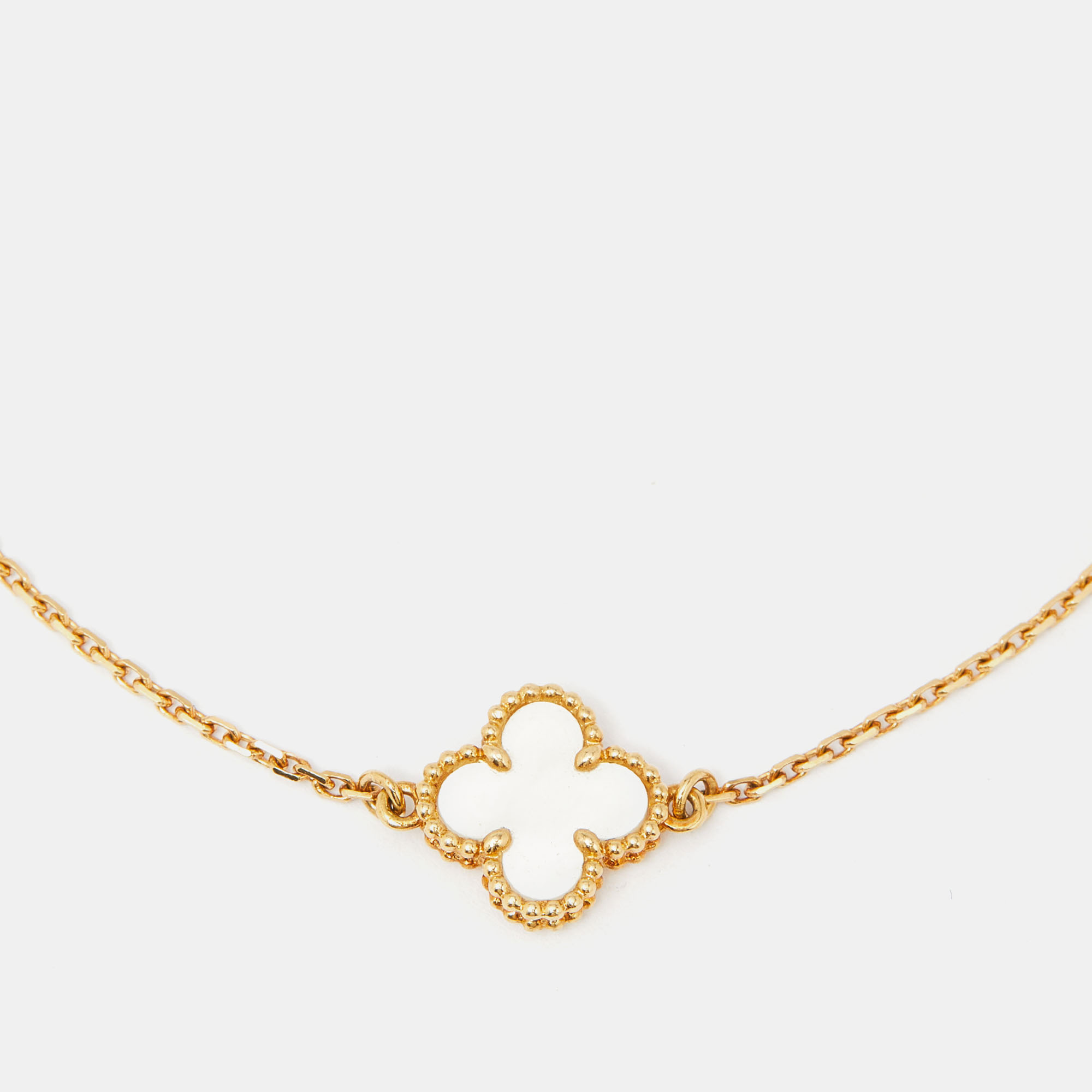 

Van Cleef & Arpels Sweet Alhambra Mother of Pearl 18k Yellow Gold Bracelet