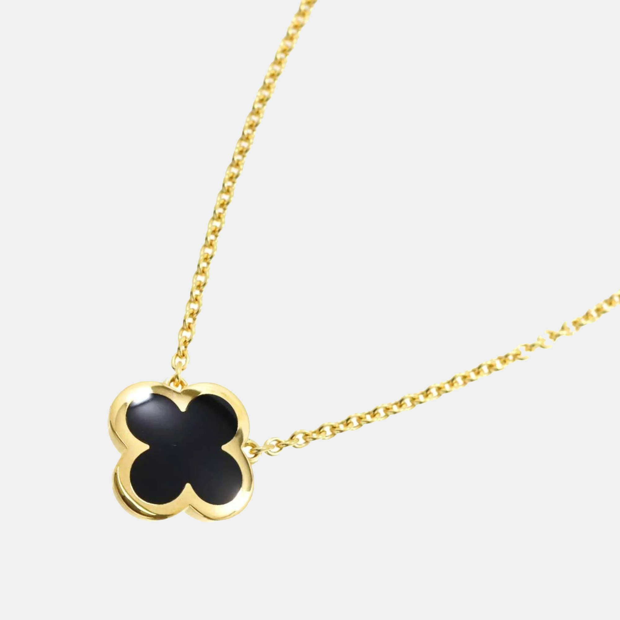 

Van Cleef & Arpels 18K Yellow Gold and Onyx Pure Alhambra Pendant Necklace