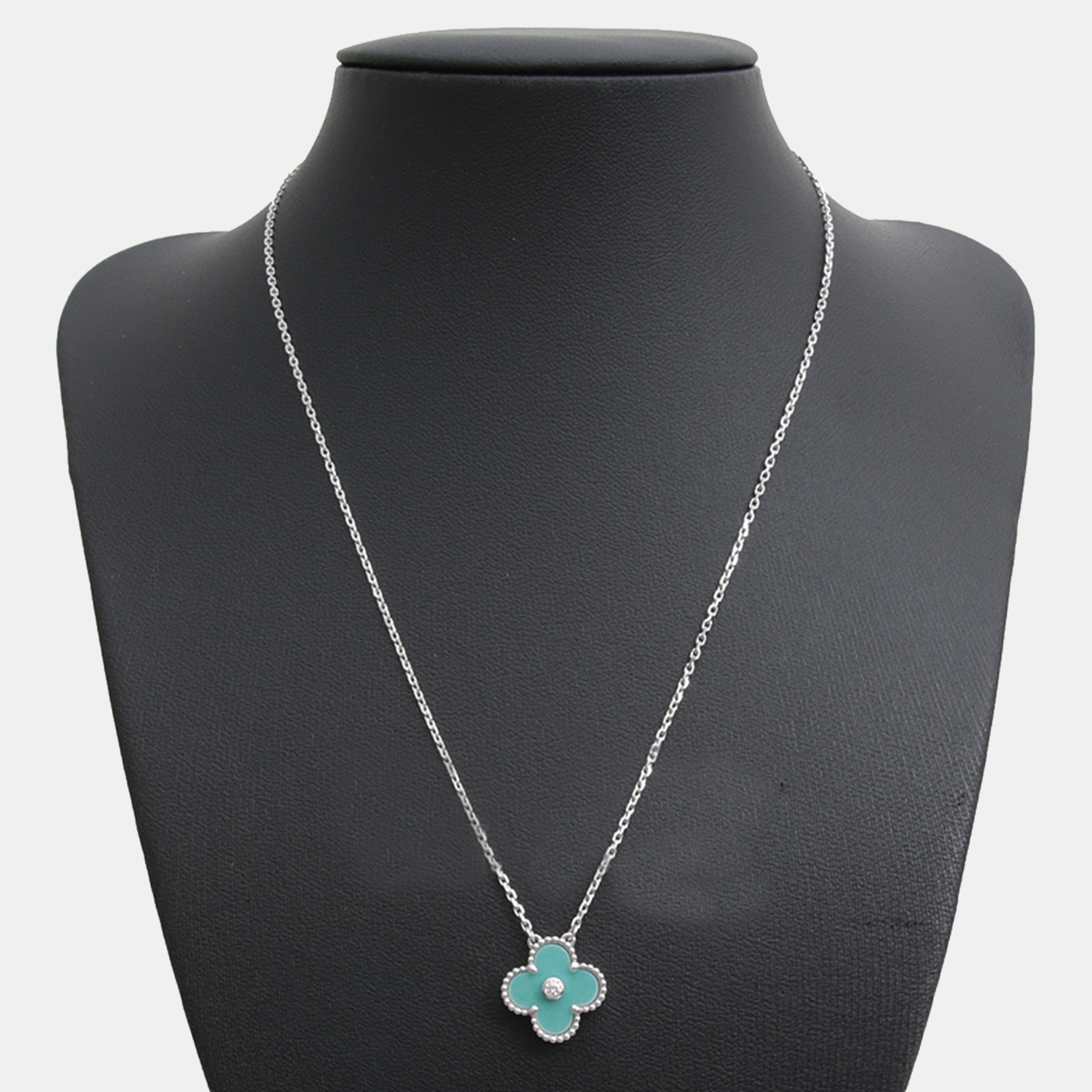 

Van Cleef & Arpels 18K White Gold and Diamond Vintage Alhambra Pendant Necklace