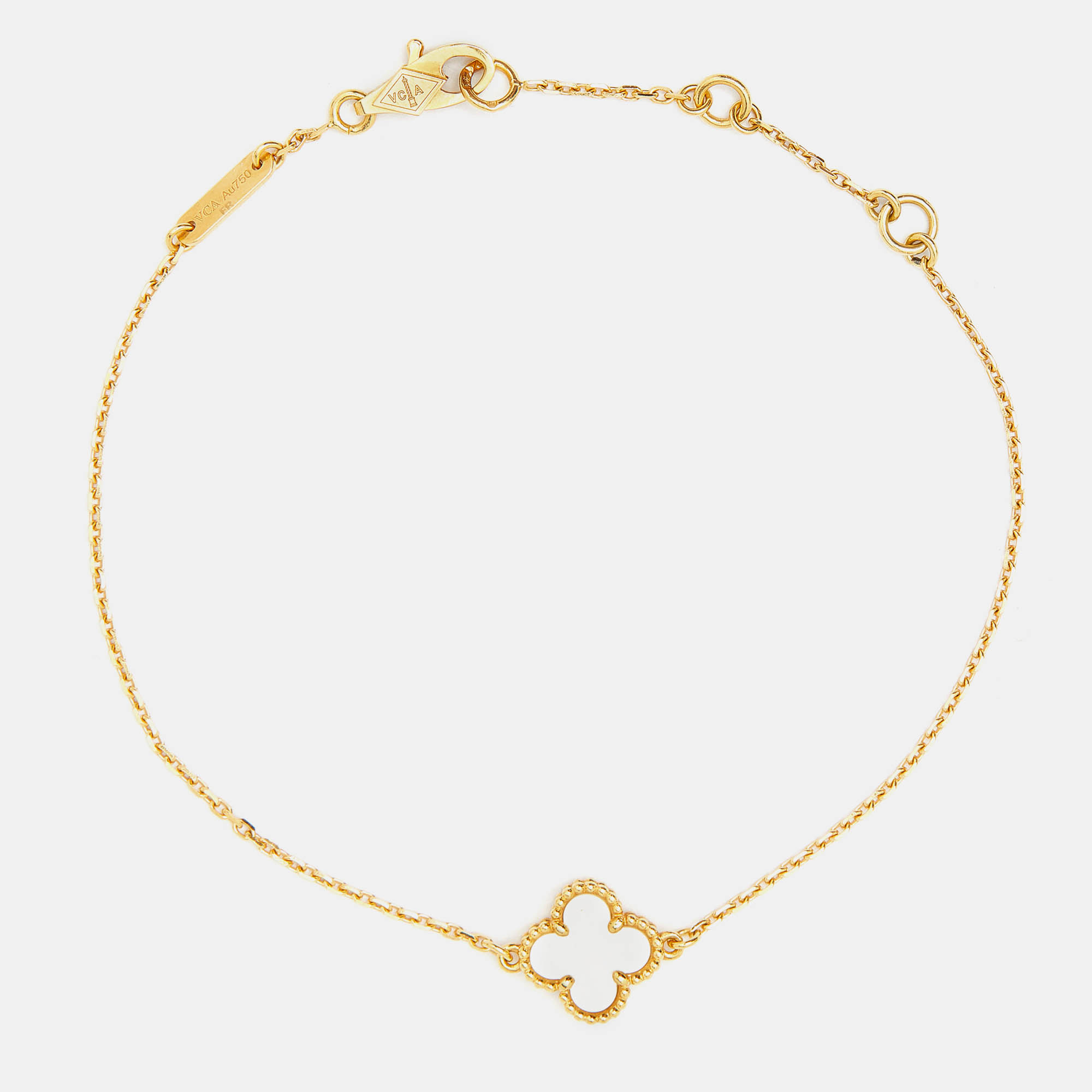 

Van Cleef & Arpels Sweet Alhambra Mother of Pearl 18k Yellow Gold Bracelet