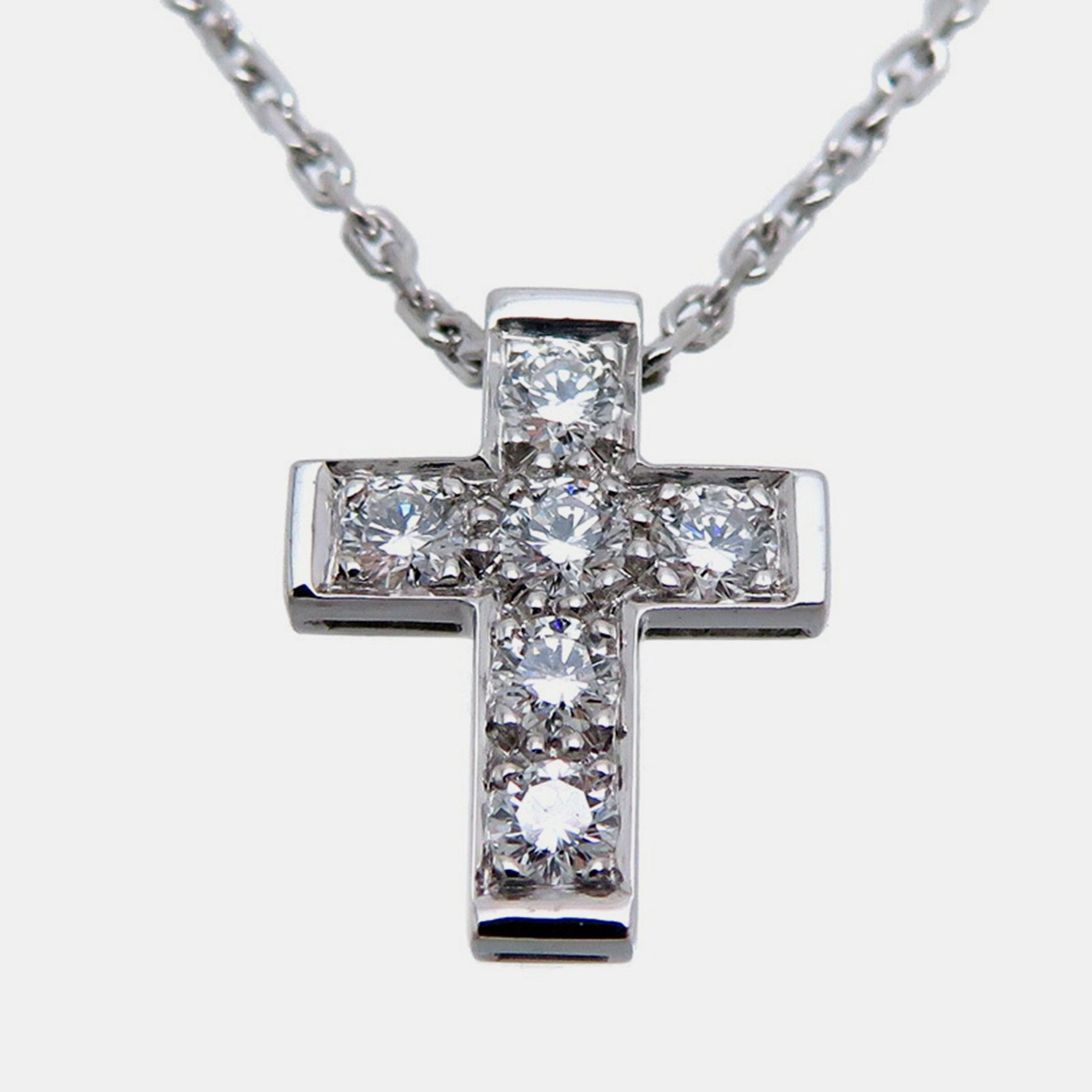 

Van Cleef & Arpels 18K White Gold and Diamond Cross Pendant Necklace