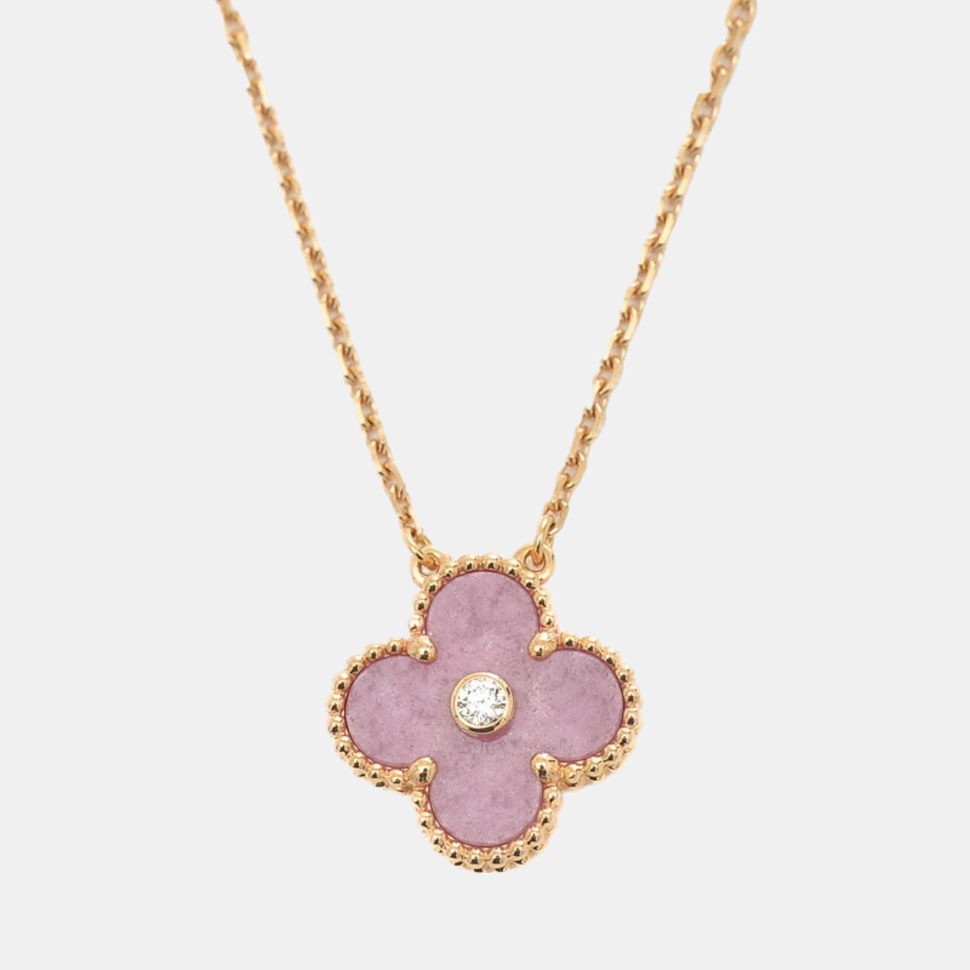 

Van Cleef & Arpels 18K Rose Gold and Diamond Vintage Alhambra Pendant Necklace