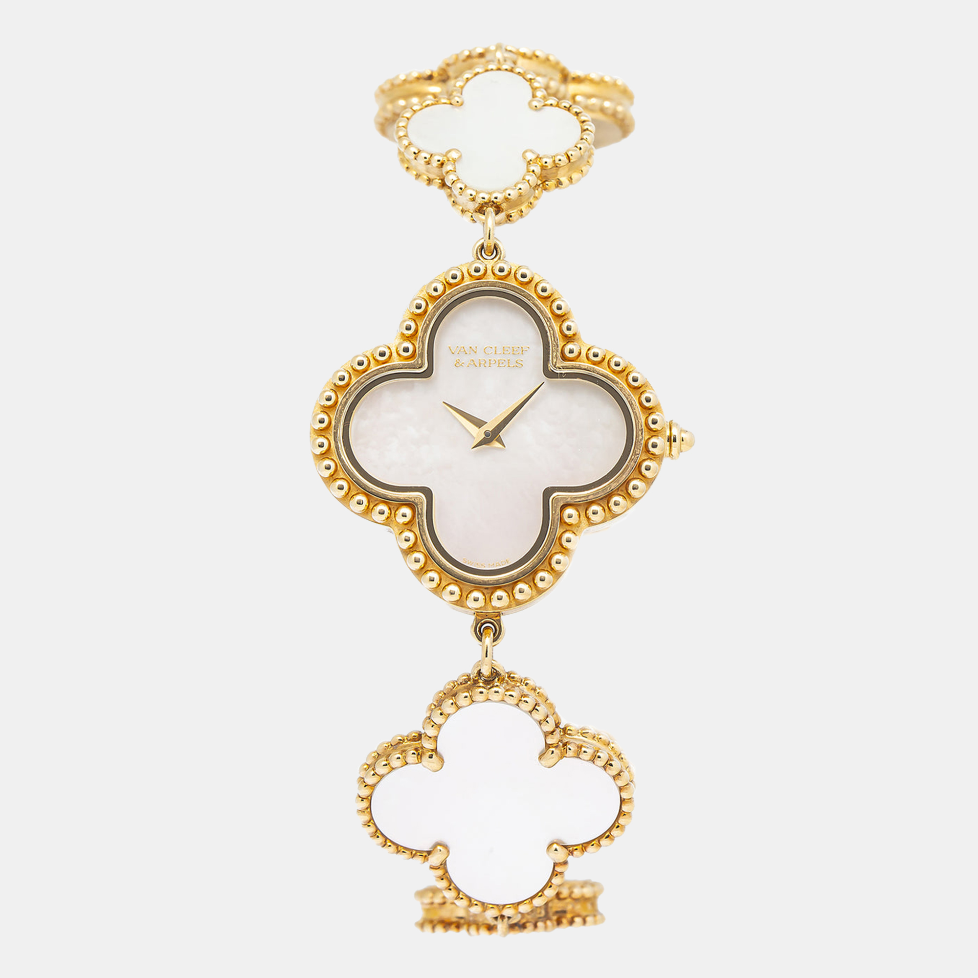 

Van Cleef & Arpels White 18K Yellow Gold Alhambra VCARO40T00 Women's Wristwatch