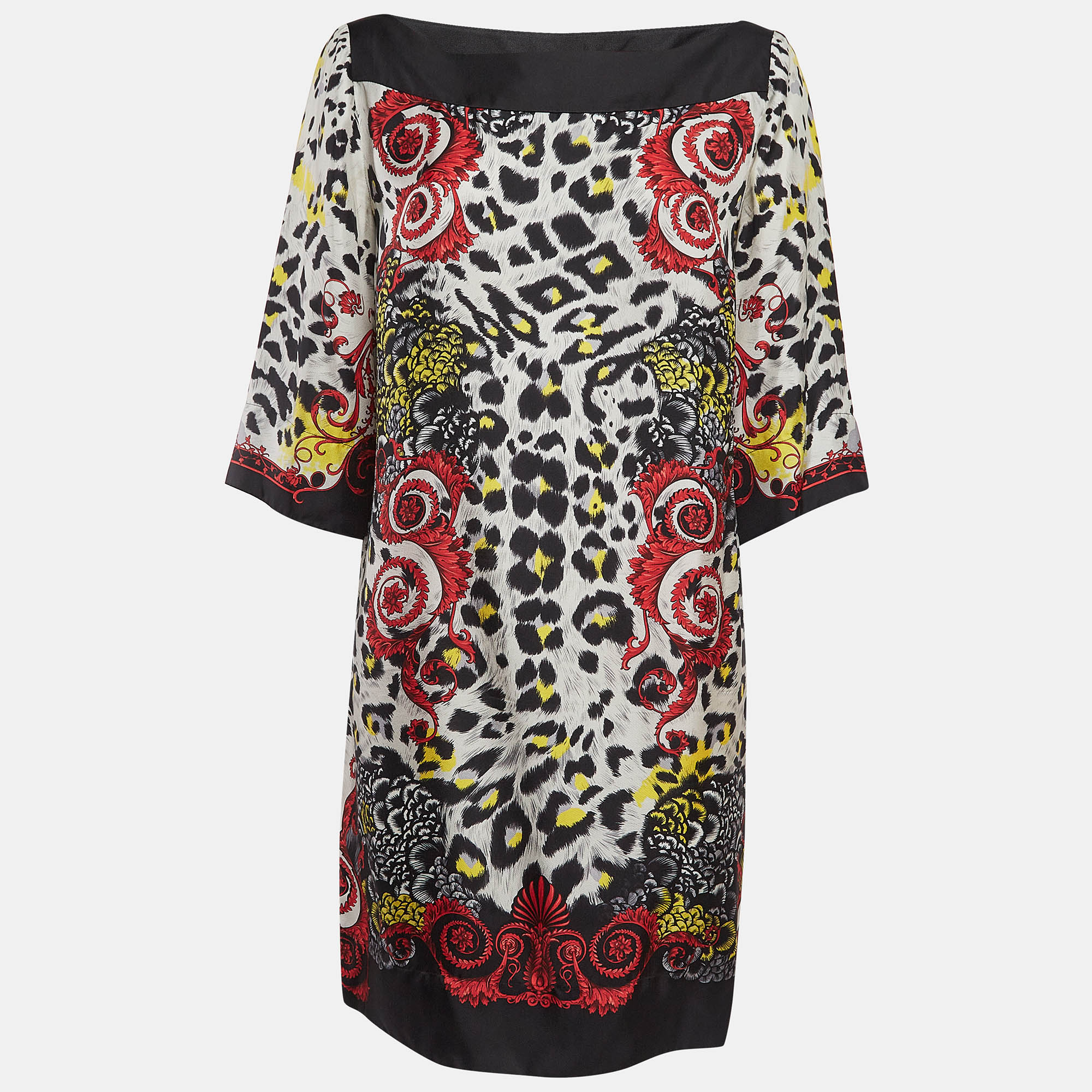 

Versace Collection Multicolor Printed Silk Mini Dress XL