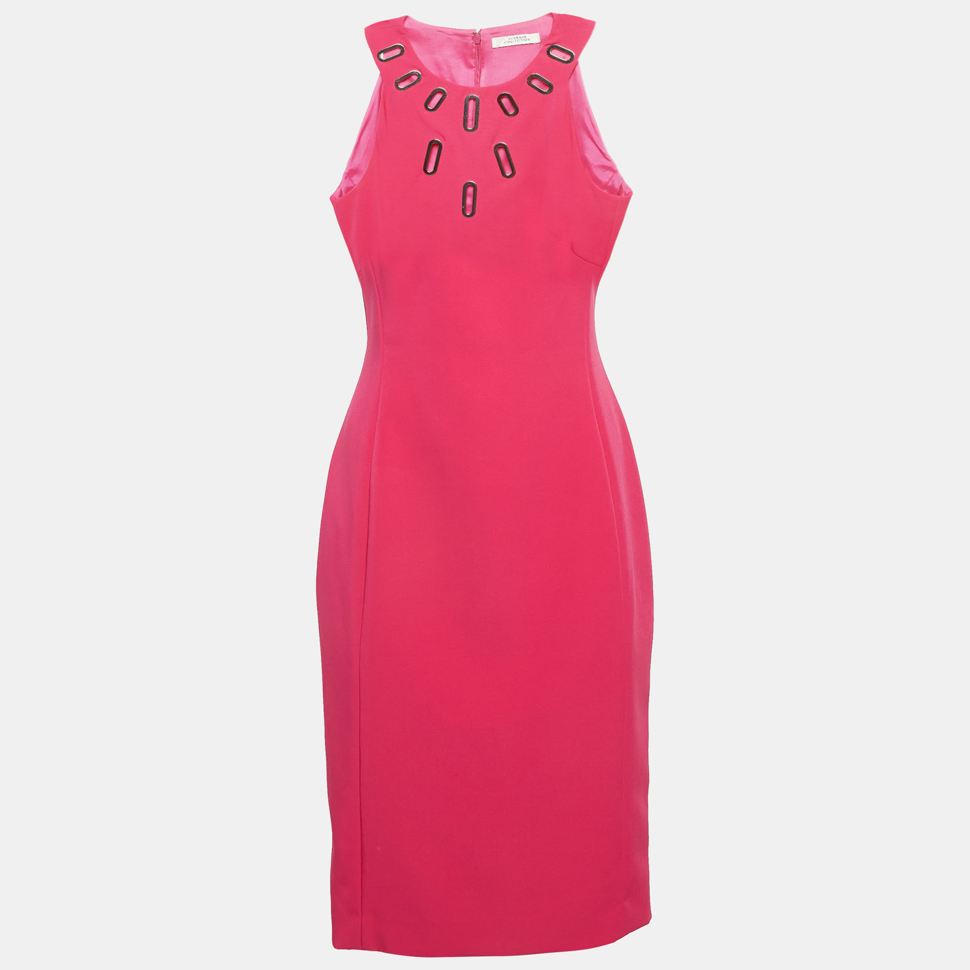 

Versace Collection Pink Crepe Embellished Sheath Dress M