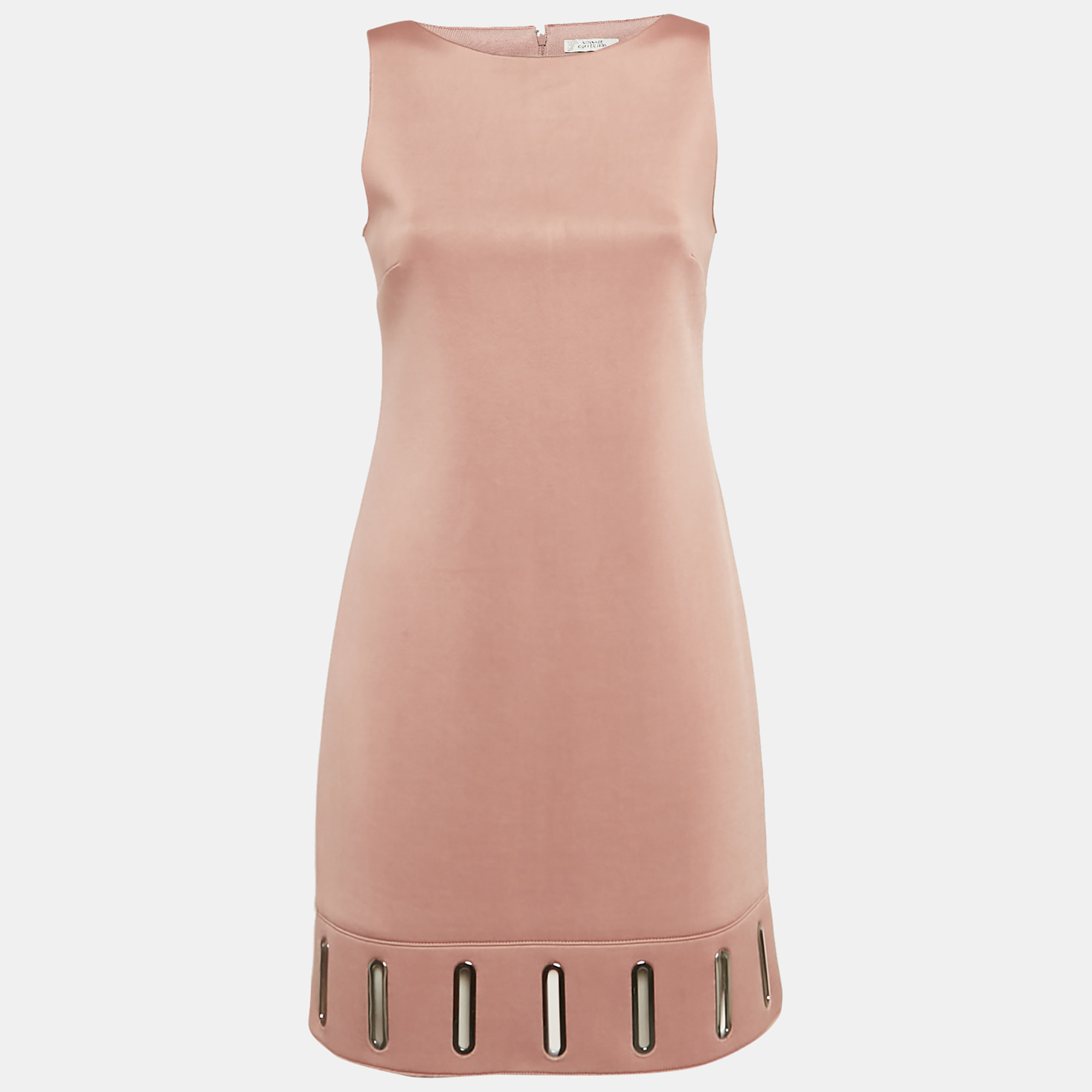 

Versace Collection Pink Neoprene Embellished Hem Mini Dress S