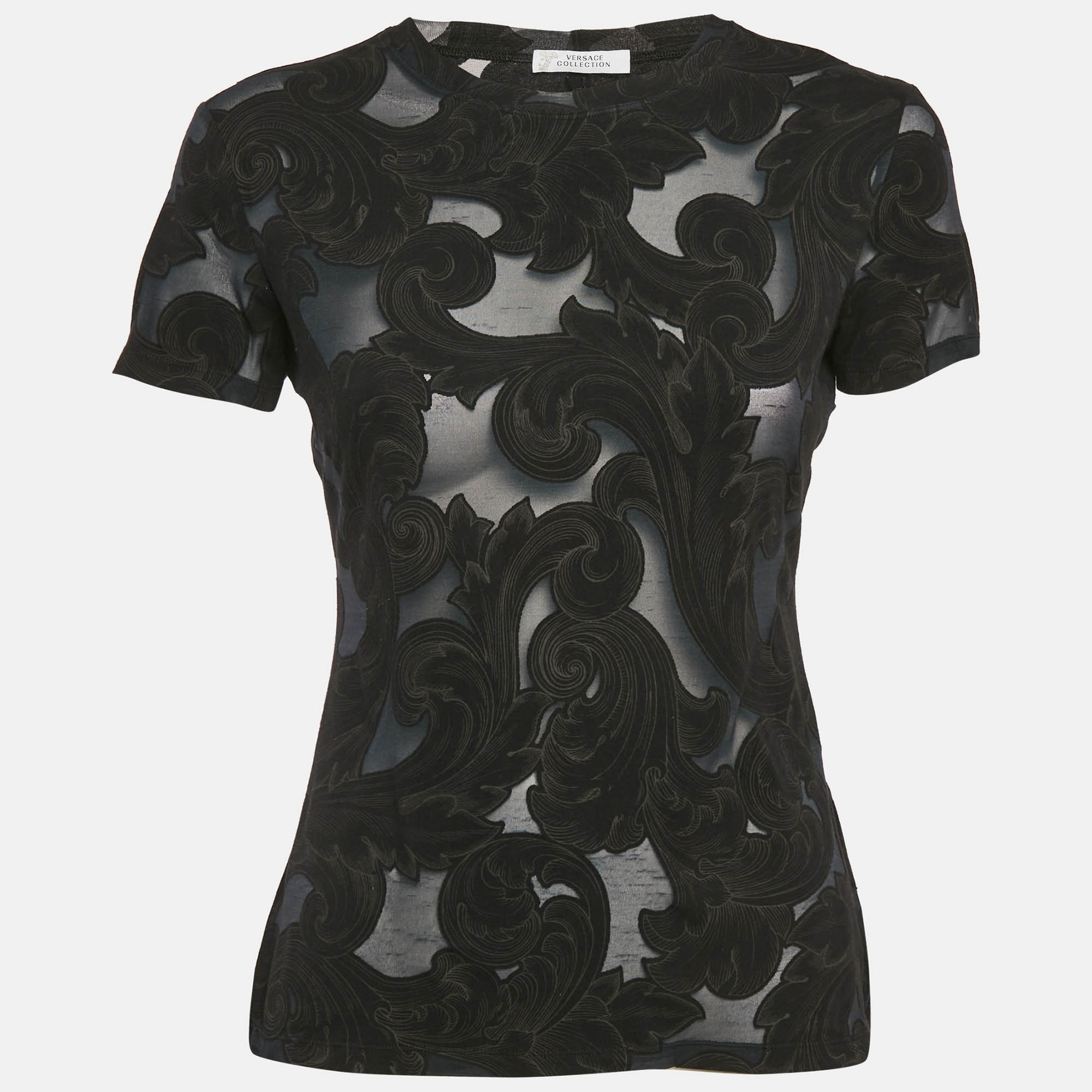

Versace Collection Navy Blue Patterned Jersey T-Shirt S