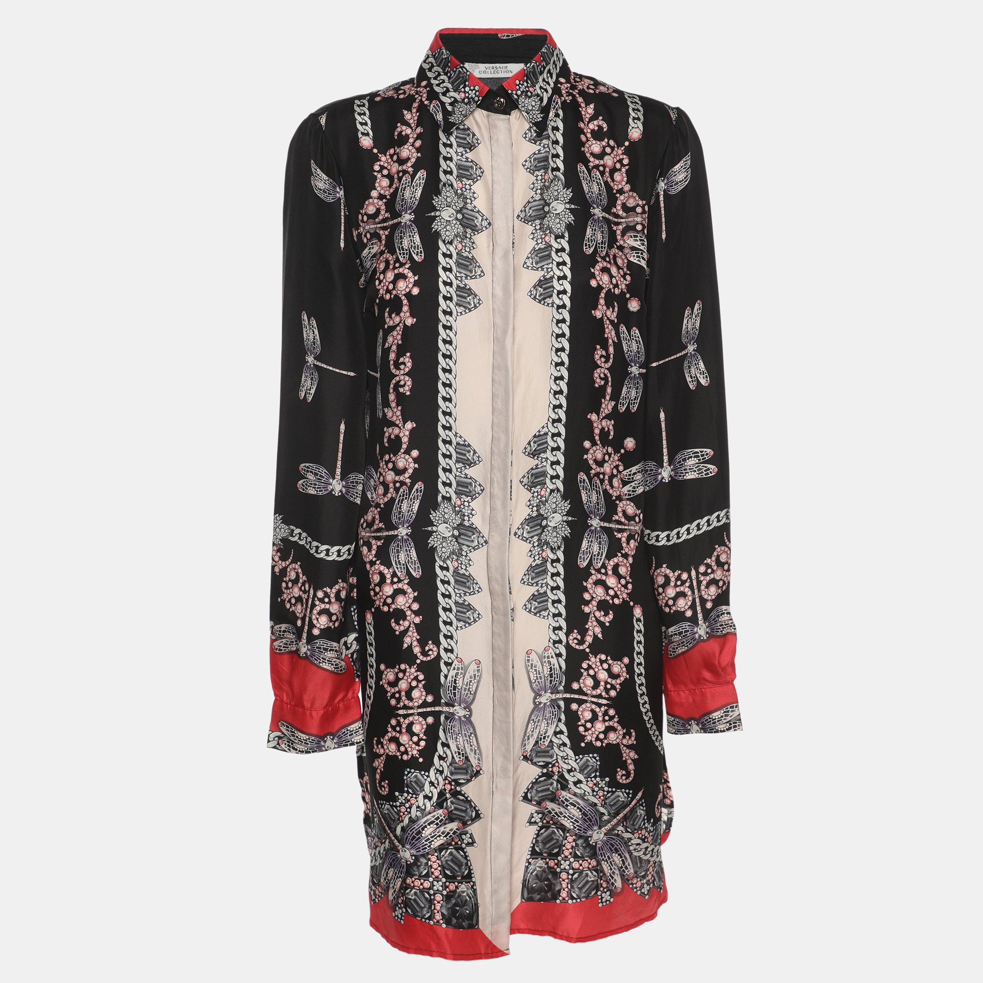 

Versace Collection Multicolor Printed Silk Long Shirt XL