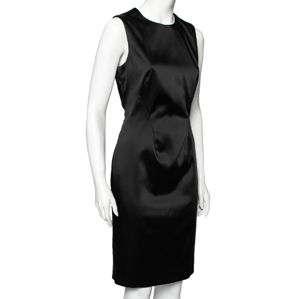 

Versace Collection Black Satin Sleeveless Short Dress