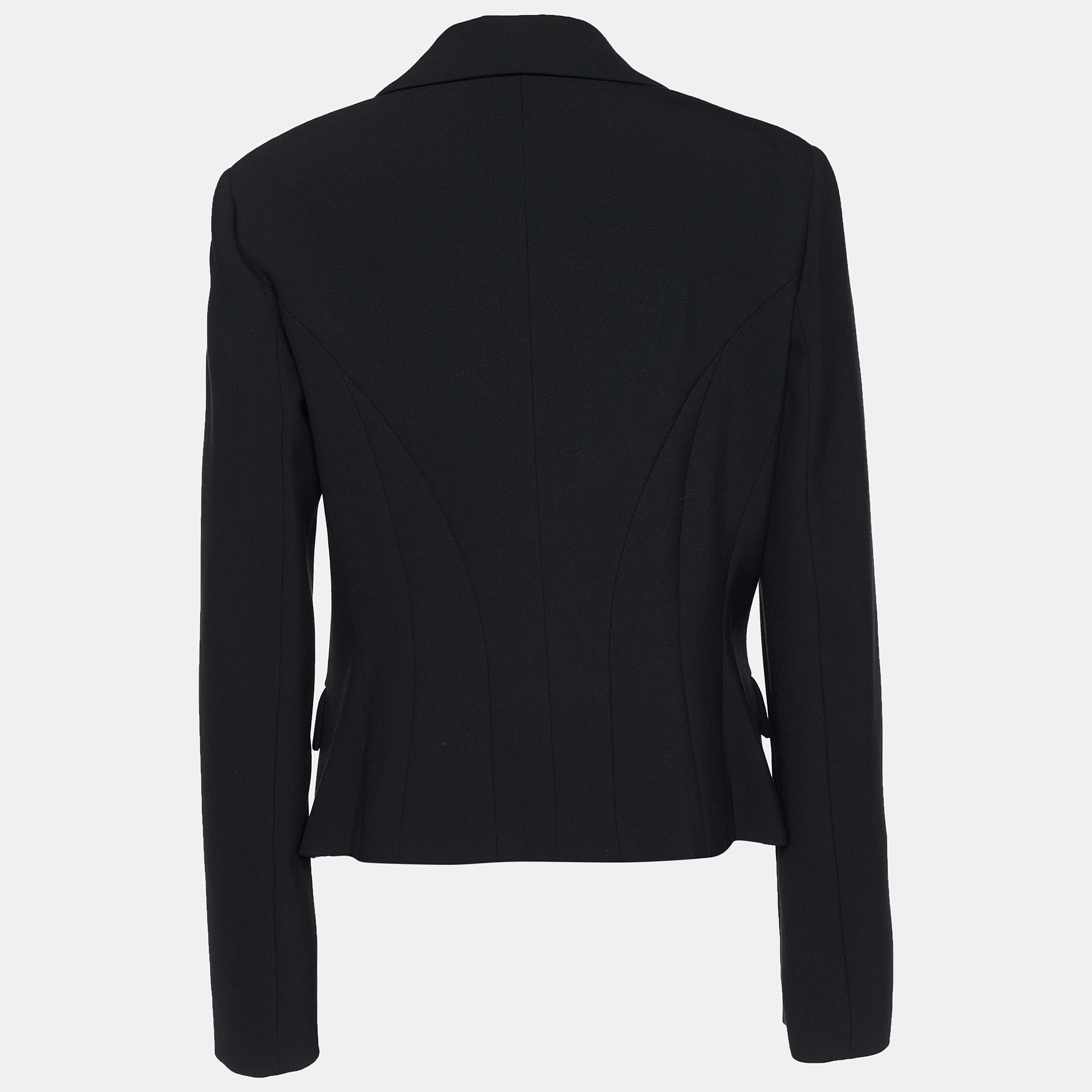 

Versace Collection Black Knit Overlay Detailed Blazer