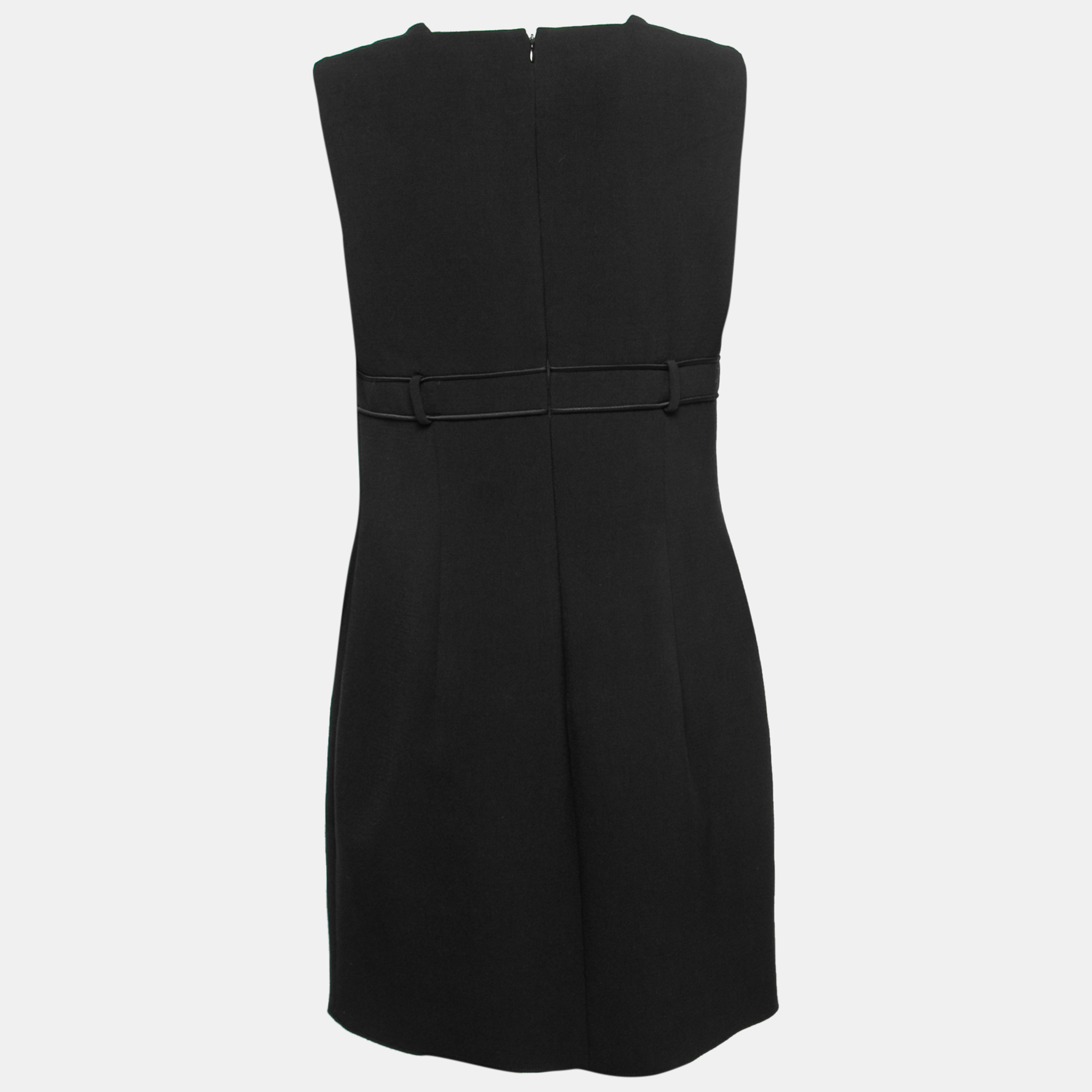 

Versace Collection Black Crepe Belt Detail Sleeveless Dress