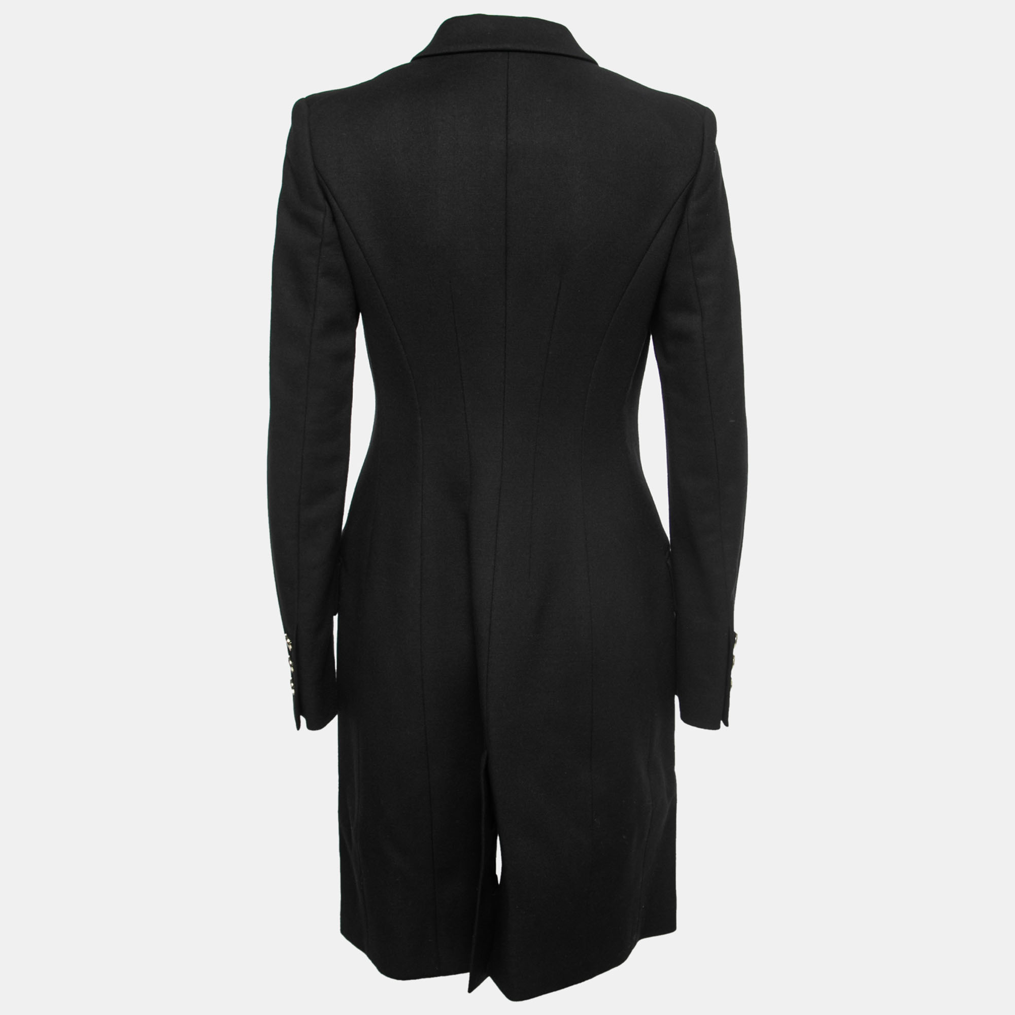 

Versace Collection Vintage Black Wool Crepe Single-Breasted Coat