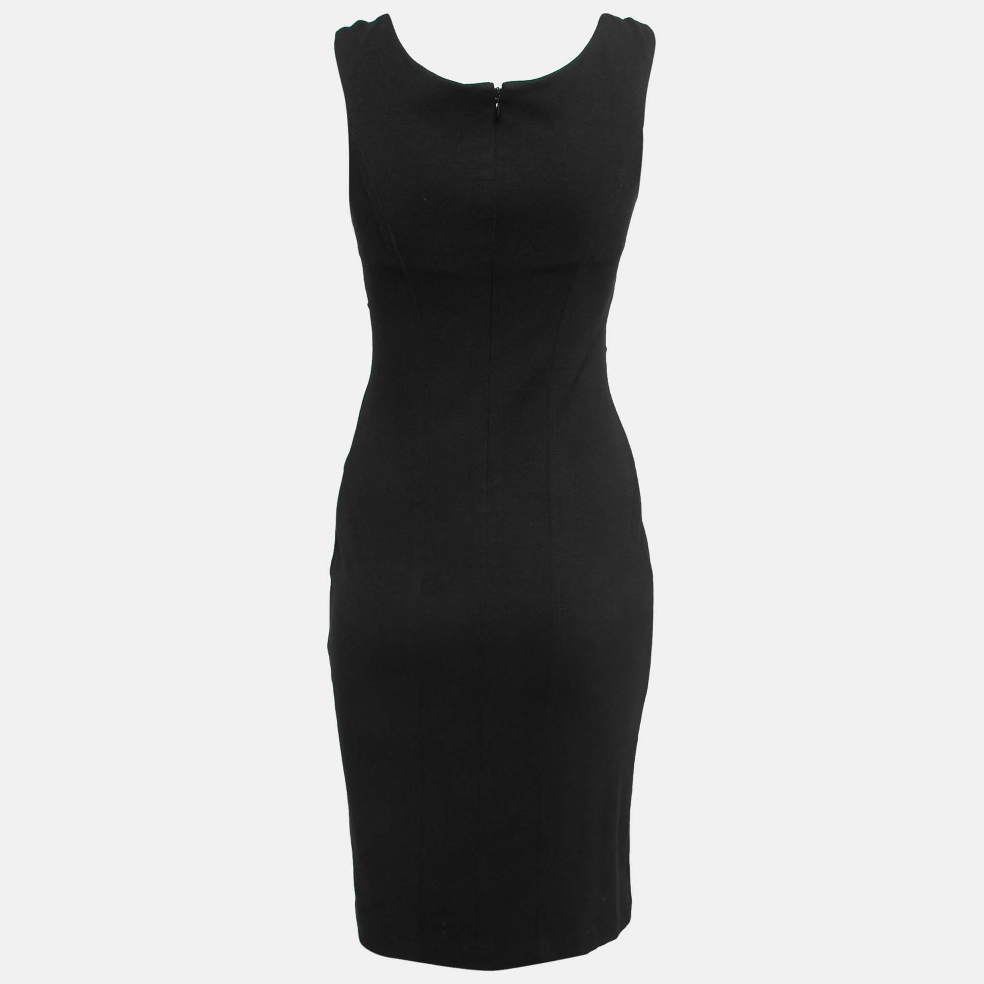 

Versace Collection Black Draped Knit Bodycon Midi Dress