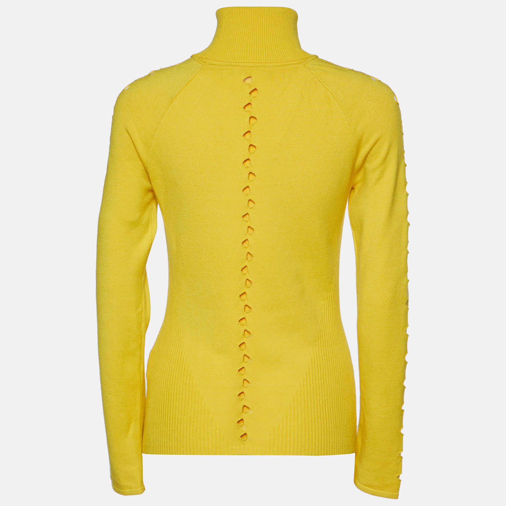 

Versace Collection Yellow Patterned Knit Turtleneck Sweater