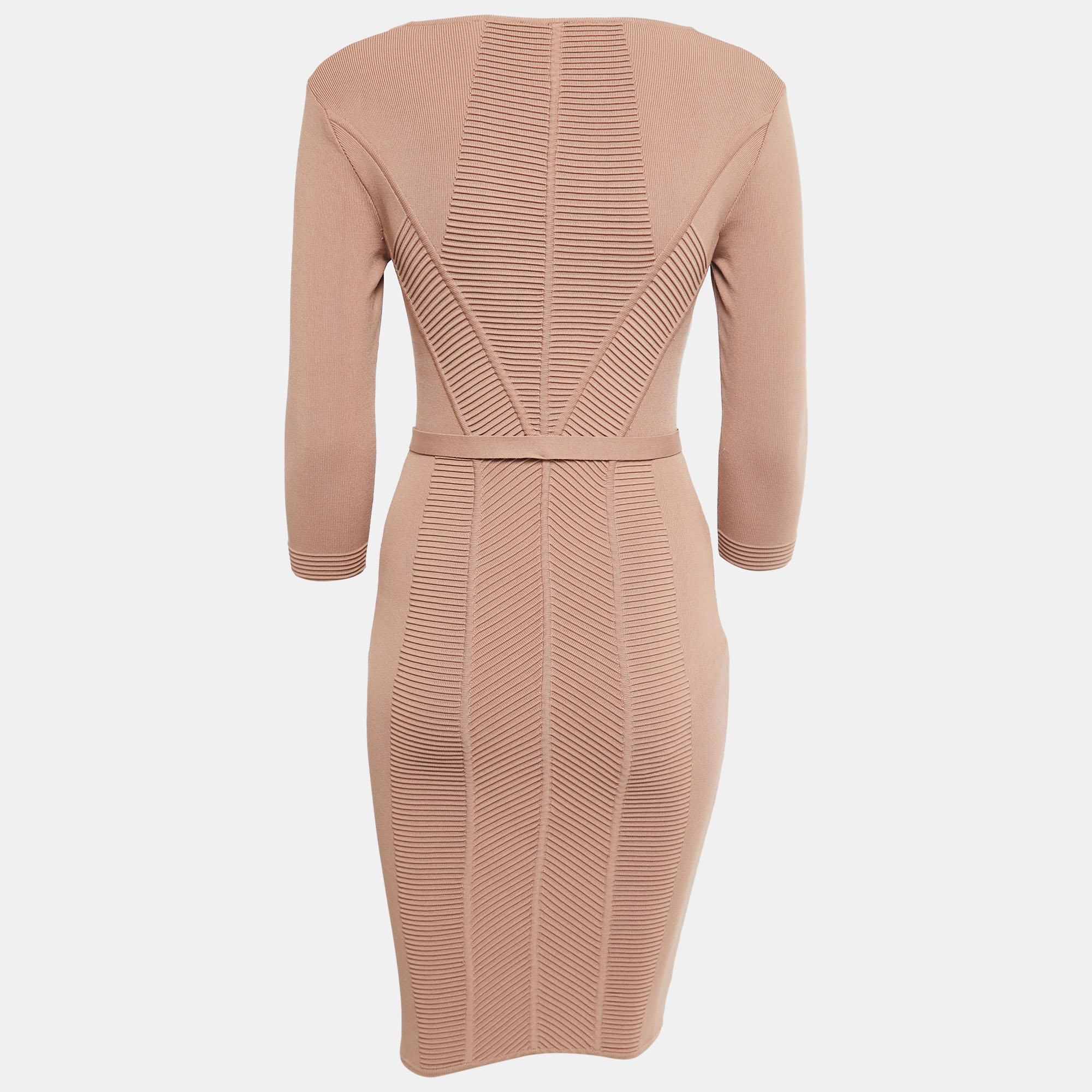 

Versace Collection Dark Beige Stretch Knit Bodycon Dress