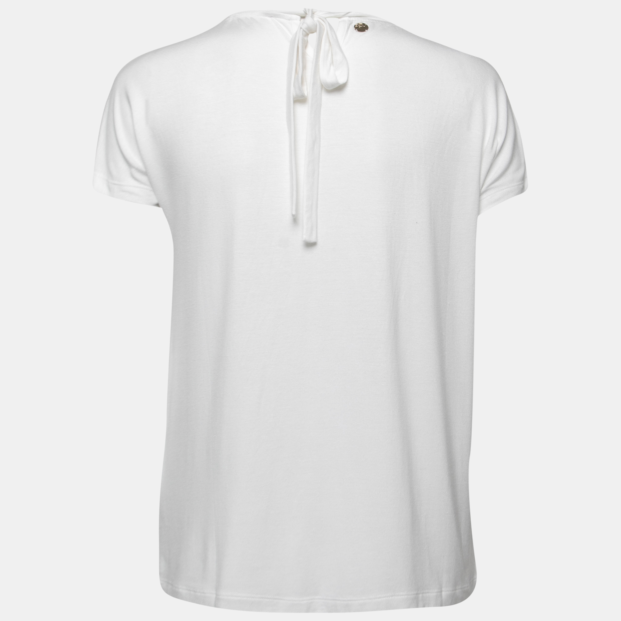 

Versace Collection White Embellished & Printed Jersey T-Shirt
