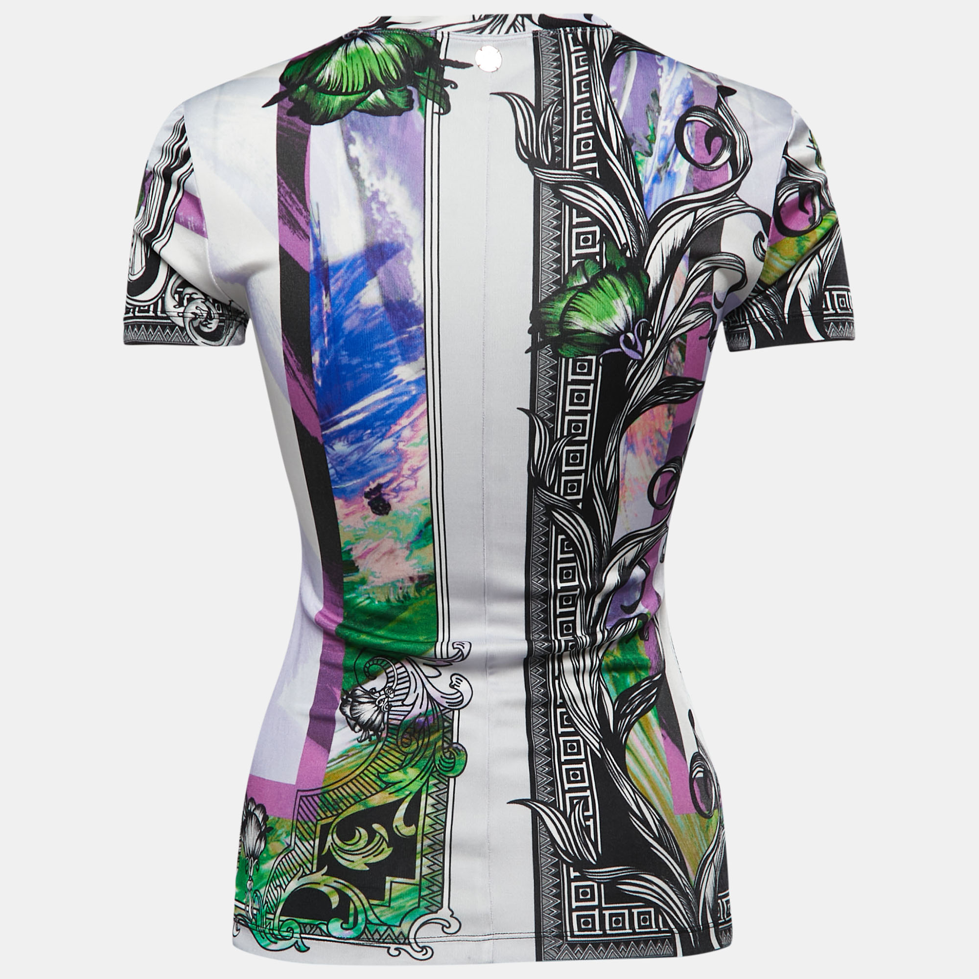 

Versace Collection Multicolor Printed Jersey V-Neck T-shirt
