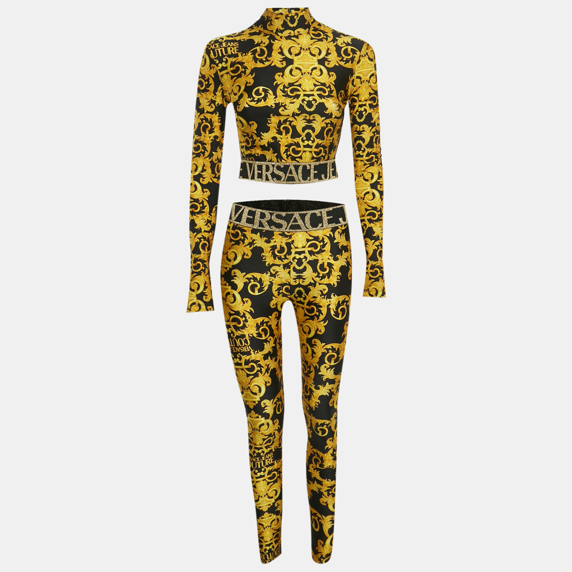 

Versace Jeans Couture Black/Yellow Barocco Print Jersey Set S