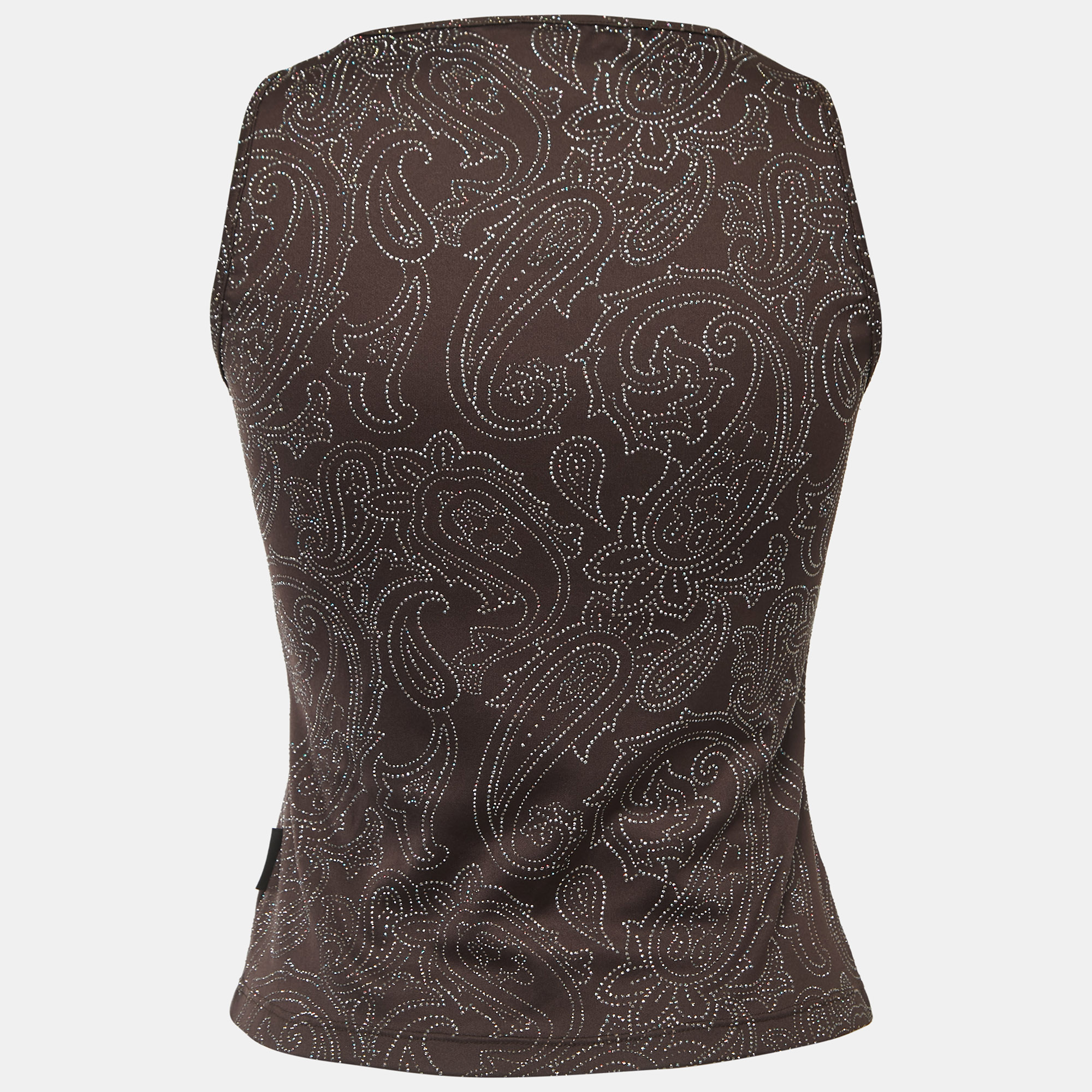 

Versace Jeans Couture Brown Embellished Jersey Tank Top