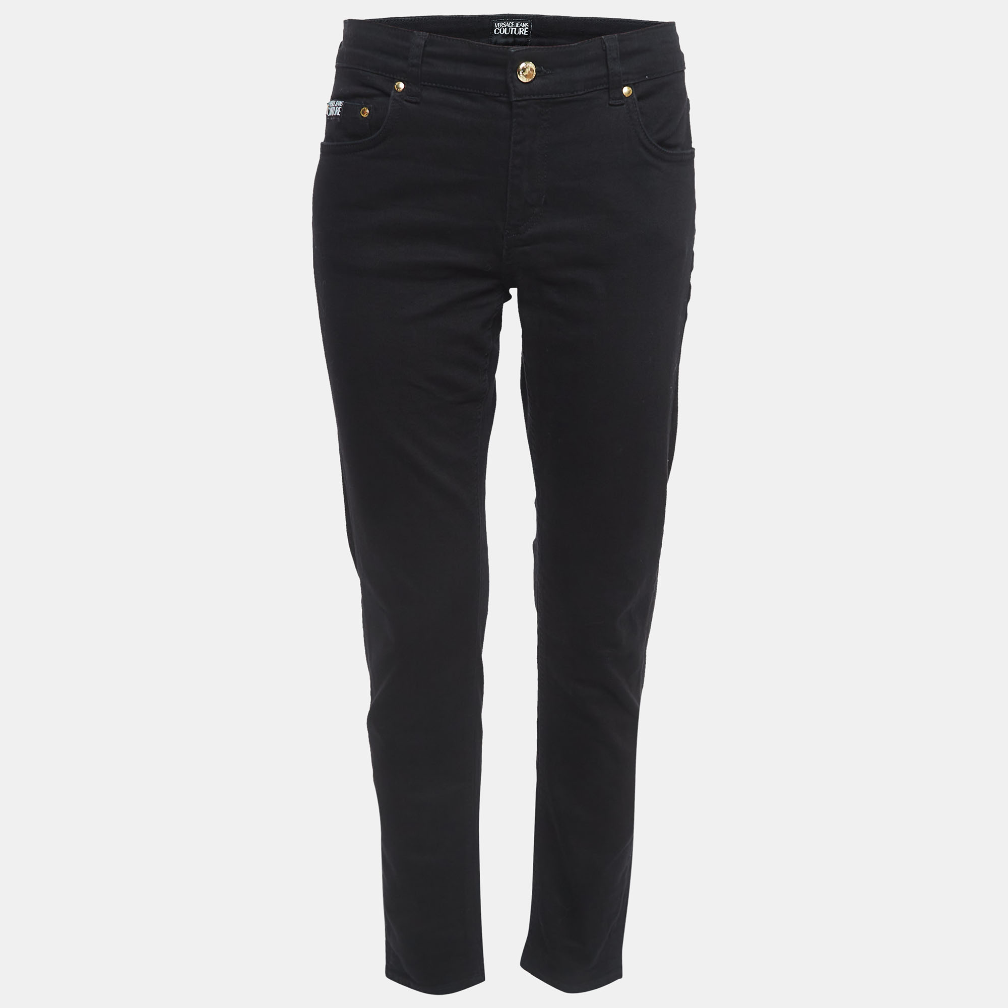 Pre-owned Versace Jeans Couture Black Denim Slim Fit Jeans M Waist 30"