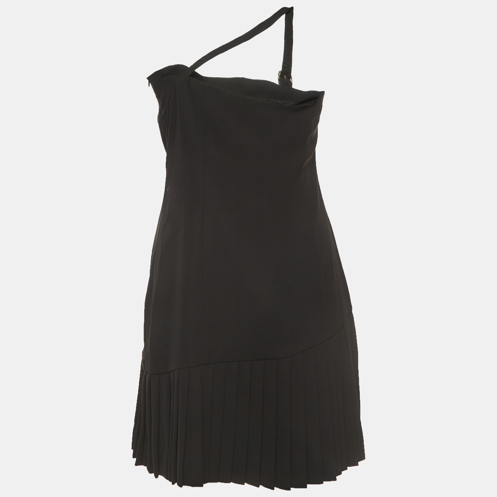 

Versace Jeans Couture Black Crepe One Shoulder Mini Dress