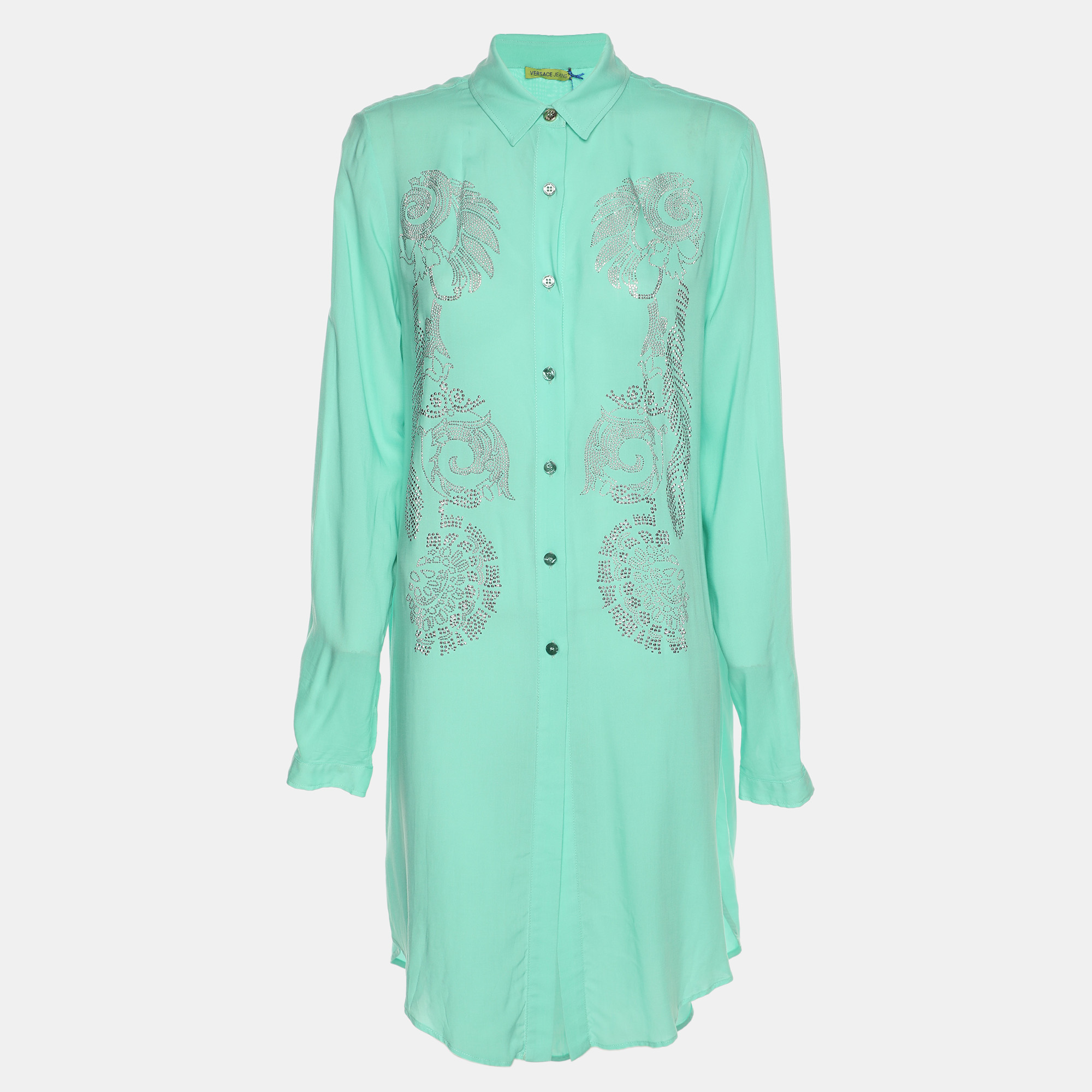 

Versace Jeans Green Viscose Embellished Long Sleeve Tops M