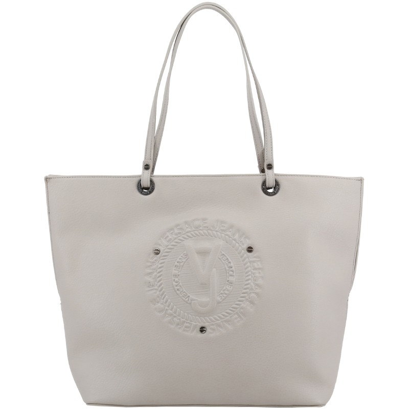 Pre Owned Versace Jeans Grey Faux Leather Shopper Tote