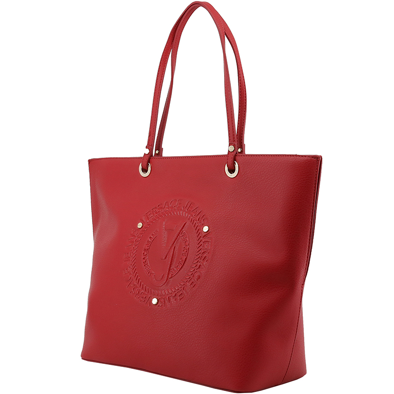 

Versace Jeans Red Faux Leather Shopper Tote