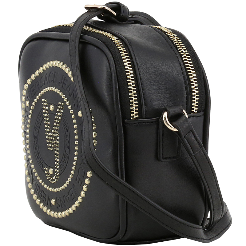 

Versace Jeans Black Leather Crossbody Bag