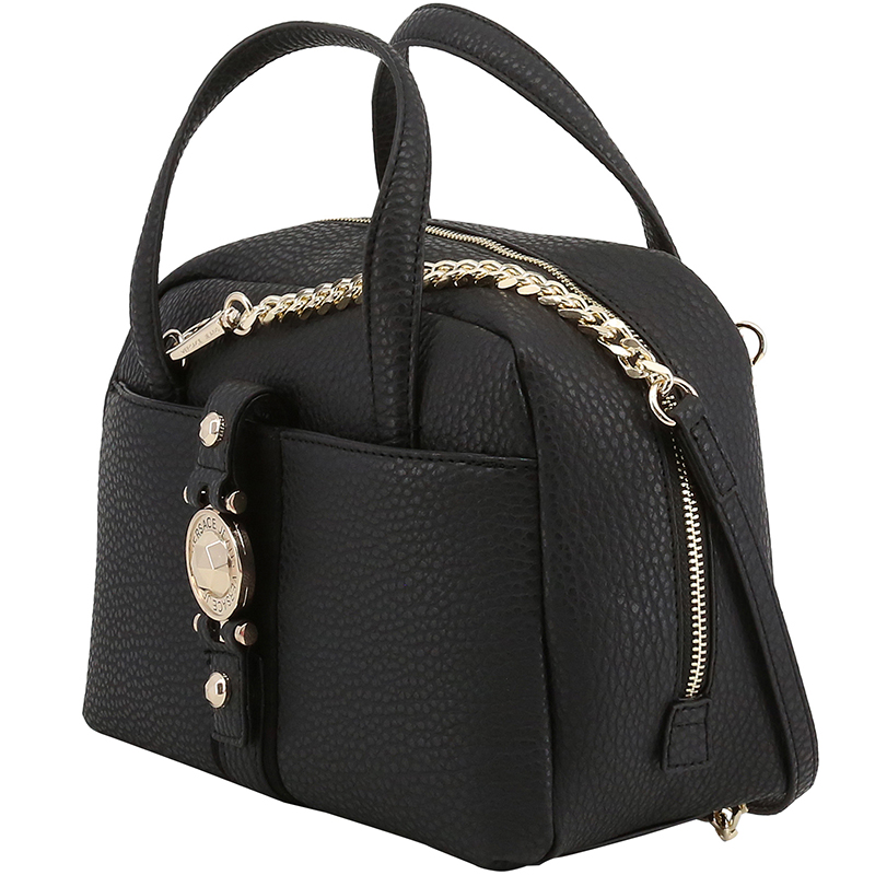 

Versace Jeans Black Faux Pebbled Leather Satchel Bag