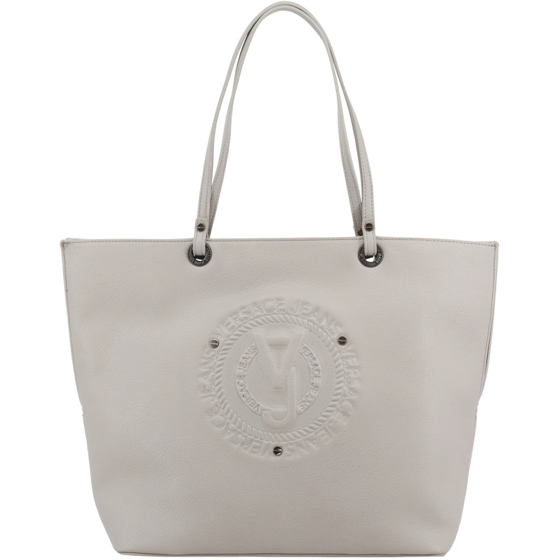 

Versace Jeans Grey Faux Leather Logo Shopping Tote