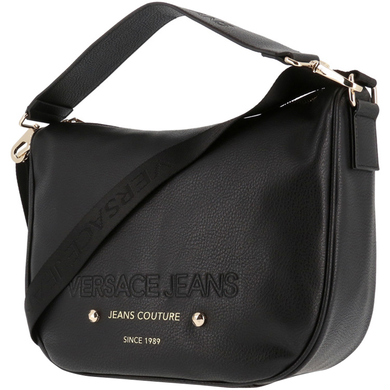 

Versace Jeans Black Faux Pebbled Leather Messenger Bag