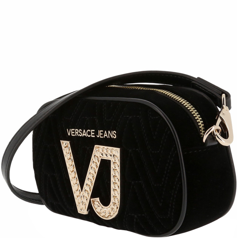 

Versace Jeans Black Signature Fabric Crossbody Bag