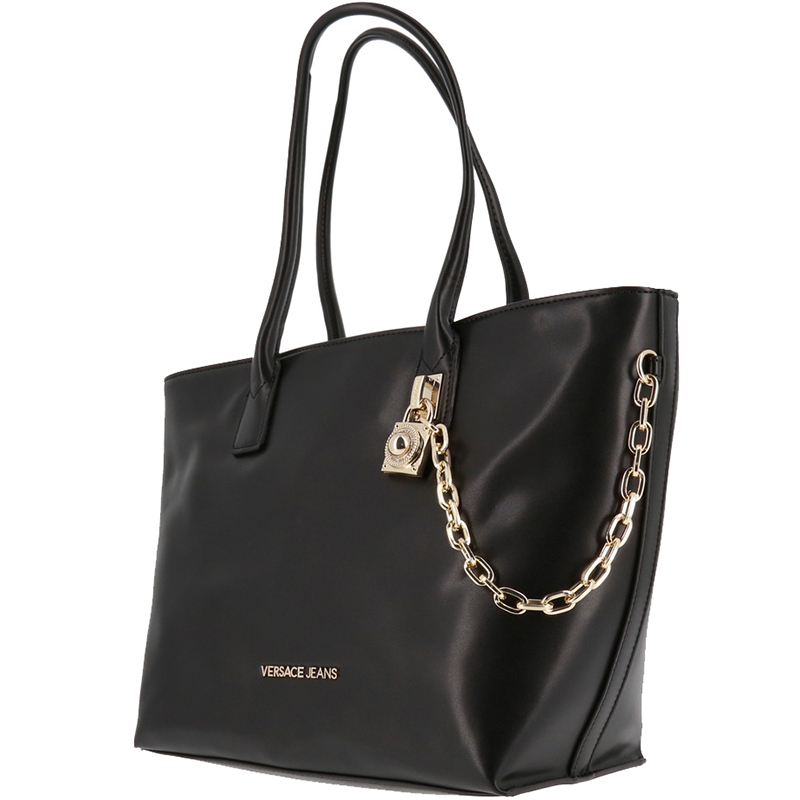 

Versace Jeans Black Faux Leather Shopping Tote