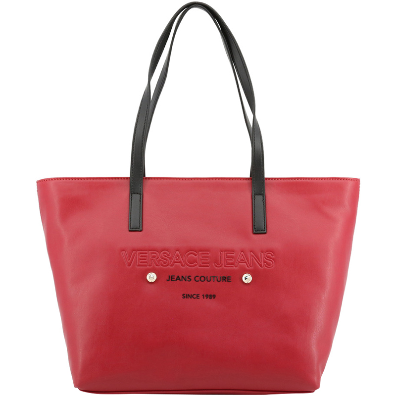 Pre Owned Versace Jeans Two Tone Leather Shopper Tote